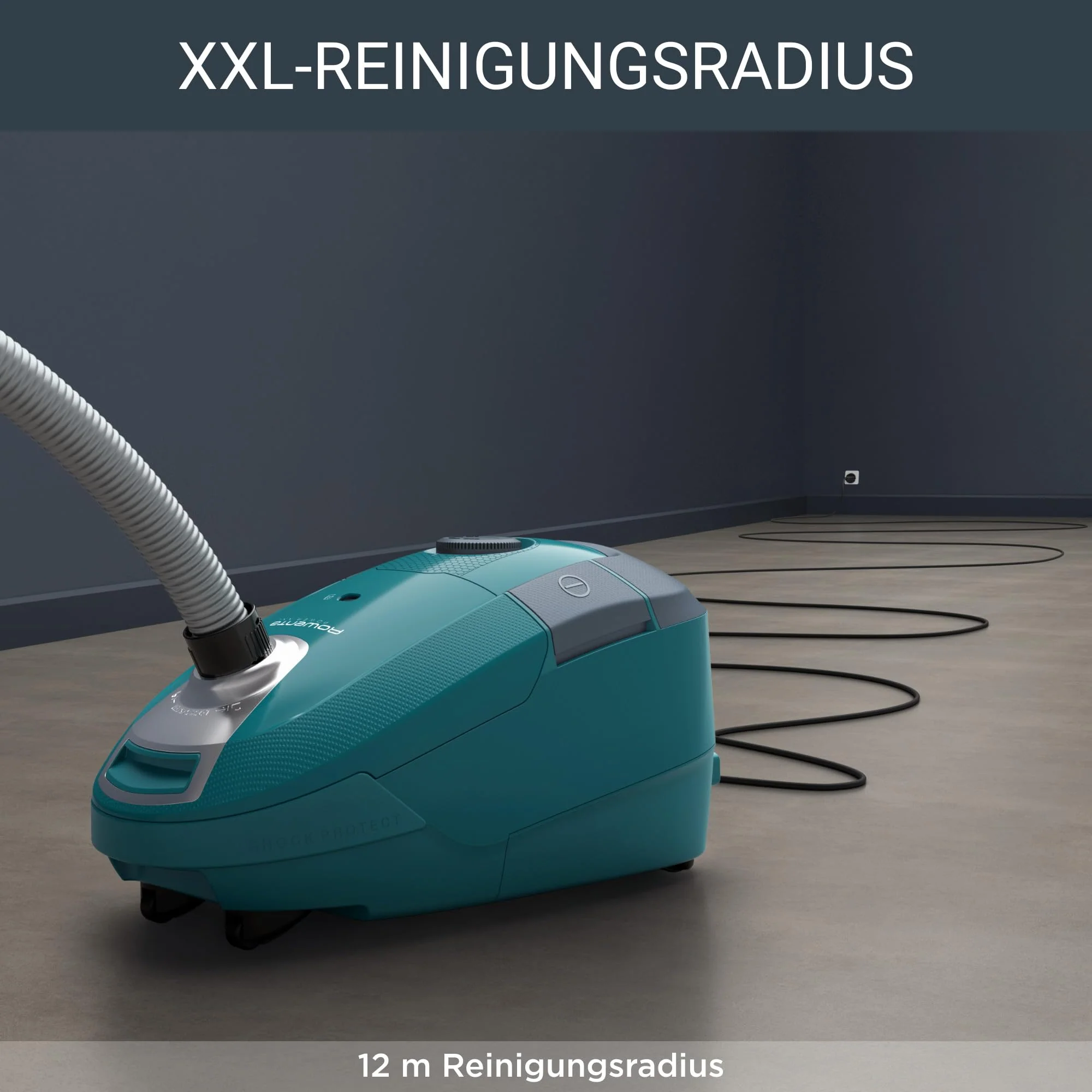 Rowenta RO3143 Power XXL, Bodenstaubsauger mit Beutel, Petrol/Grau, 900 W, 4.5 liters - Image 2