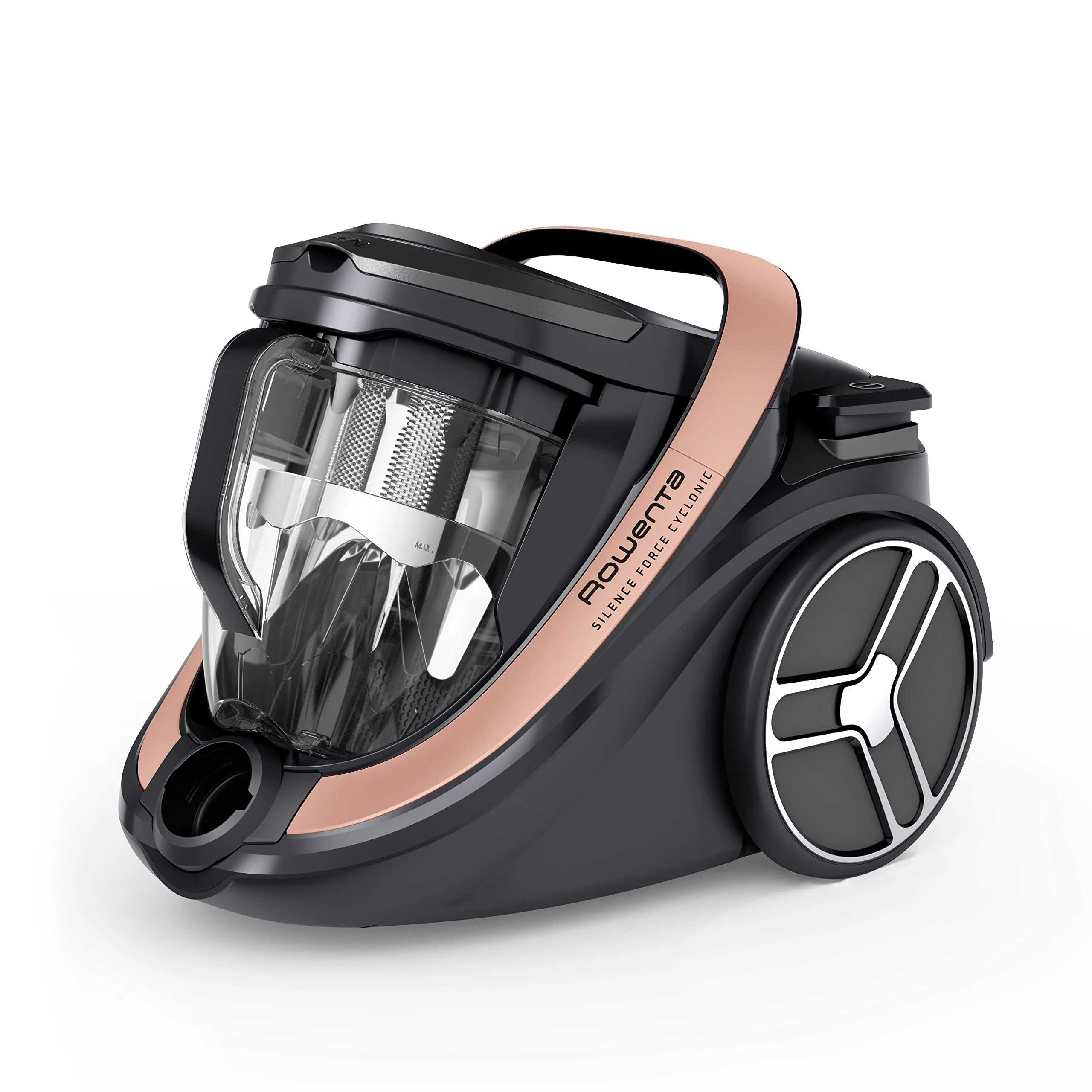 Rowenta RO7954 Silence Force Cyclonic Effitech, beutelloser Bodenstaubsauger, Schwarz/Roségold, 2.5 liters, 59 Dezibel - Image 4