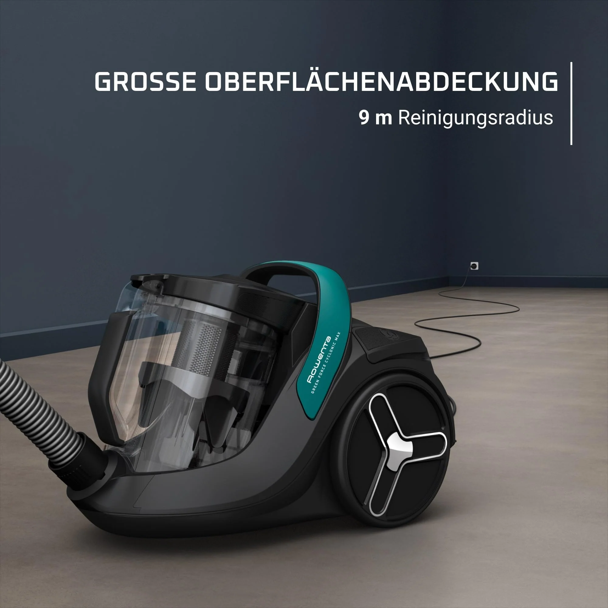 Rowenta RO7B12 Green Force Cyclonic Max, Bodenstaubsauger ohne Beutel, Schwarz/Grün, 2.5 liters, 73 Dezibel - Image 6