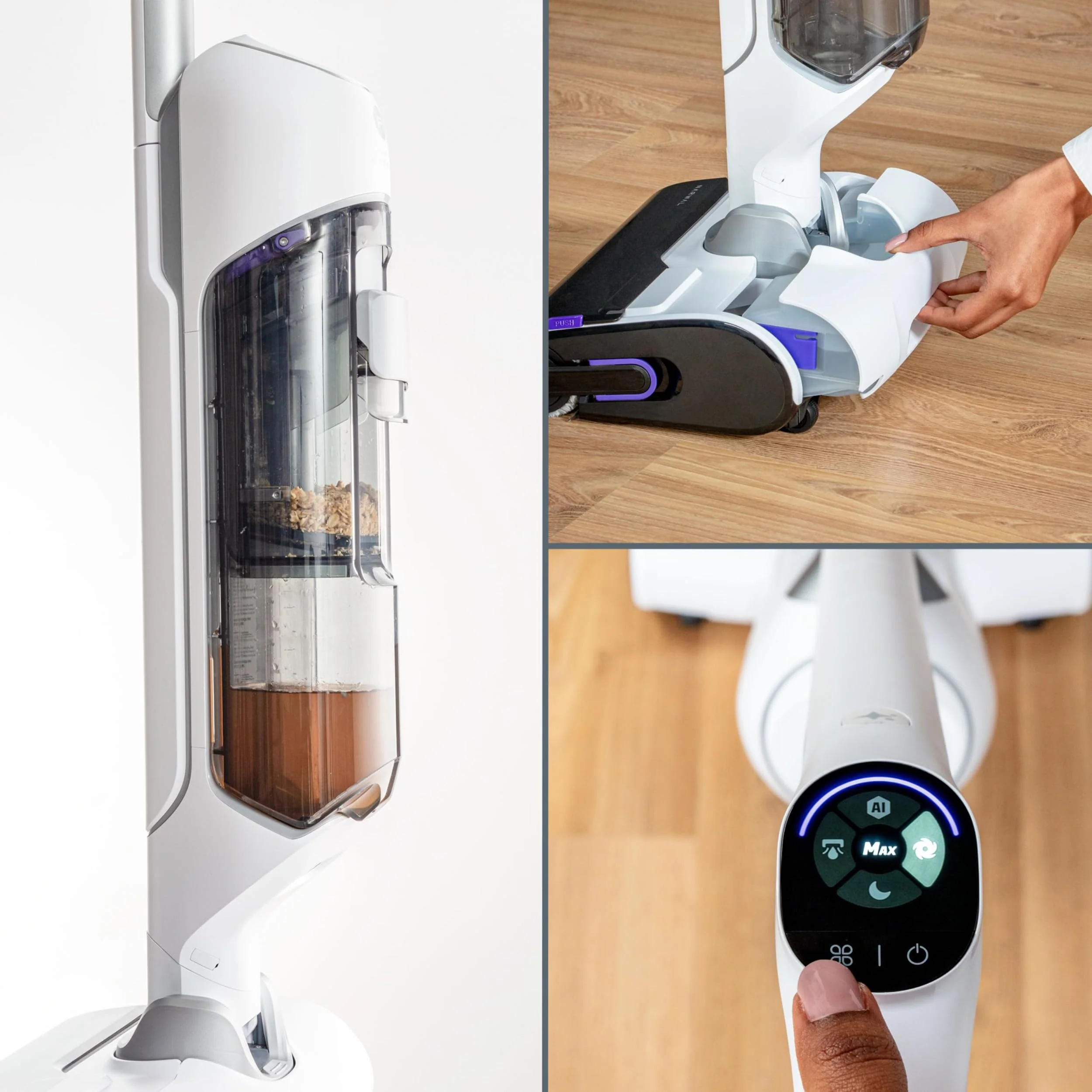 Rowenta X-Clean 4 kabelloser Nass-und Trockenstaubsauger, Selbstreinigungsfunktion, Nass Trockensauger 50min Laufzeit, automatische Schmutzerkennung, Nasssauger mit smartem LED Display, grau GZ5036WO - Image 10