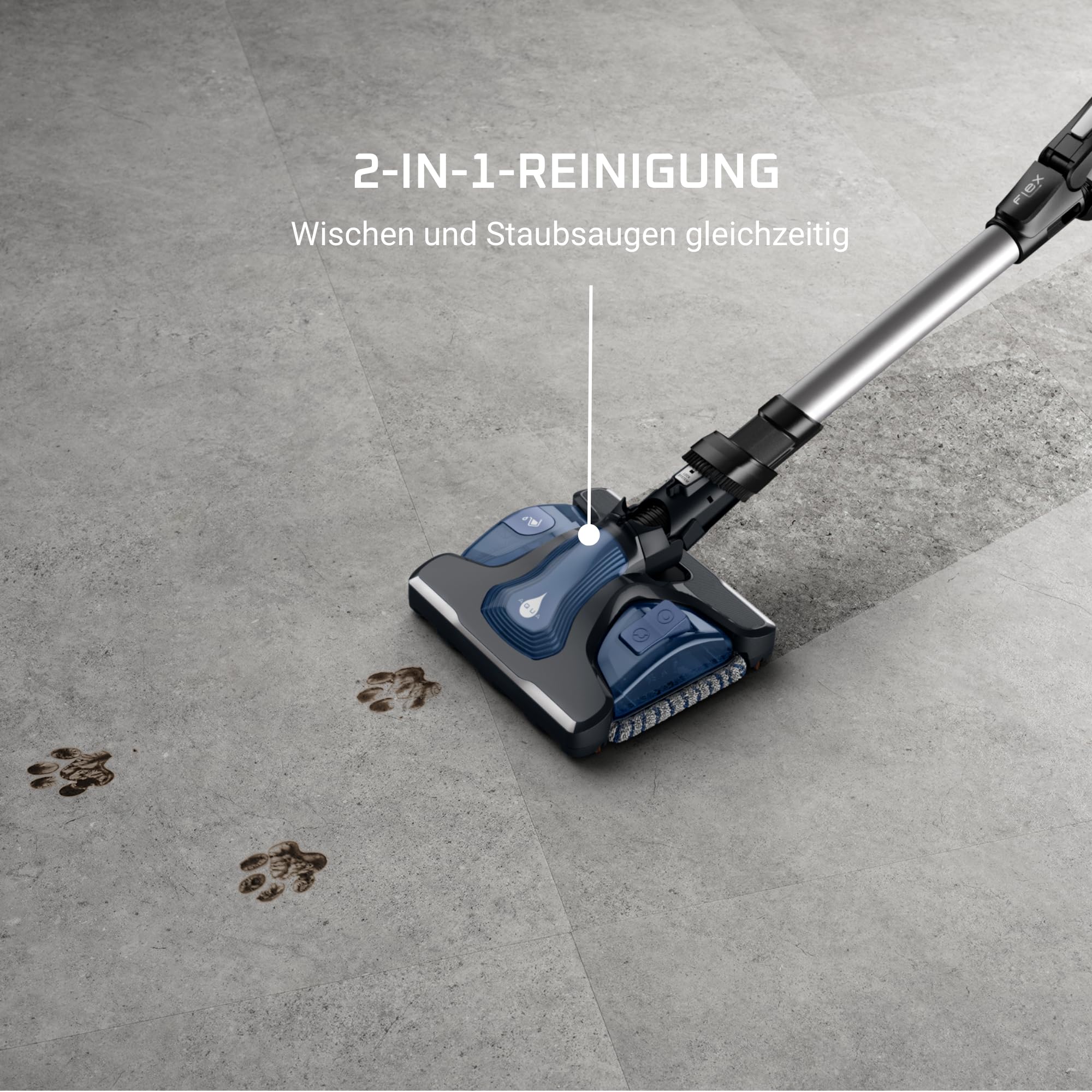 Rowenta X-Force Flex 14.60 Aqua, Kabelloser Staubsauger mit Wisch-Funktion, Flex-Gelenk, bis zu 200 AirWatt und 70 min Akku-Laufzeit, RH99C3WO - Image 4