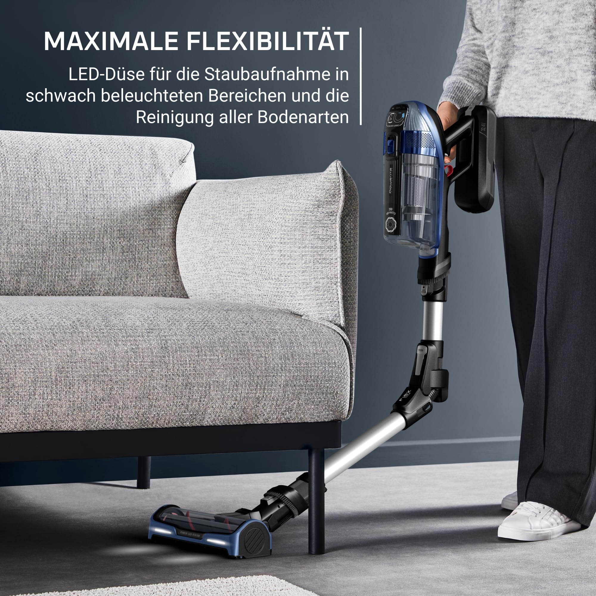 Rowenta X-Force Flex 14.60 Aqua, Kabelloser Staubsauger mit Wisch-Funktion, Flex-Gelenk, bis zu 200 AirWatt und 70 min Akku-Laufzeit, RH99C3WO - Image 5