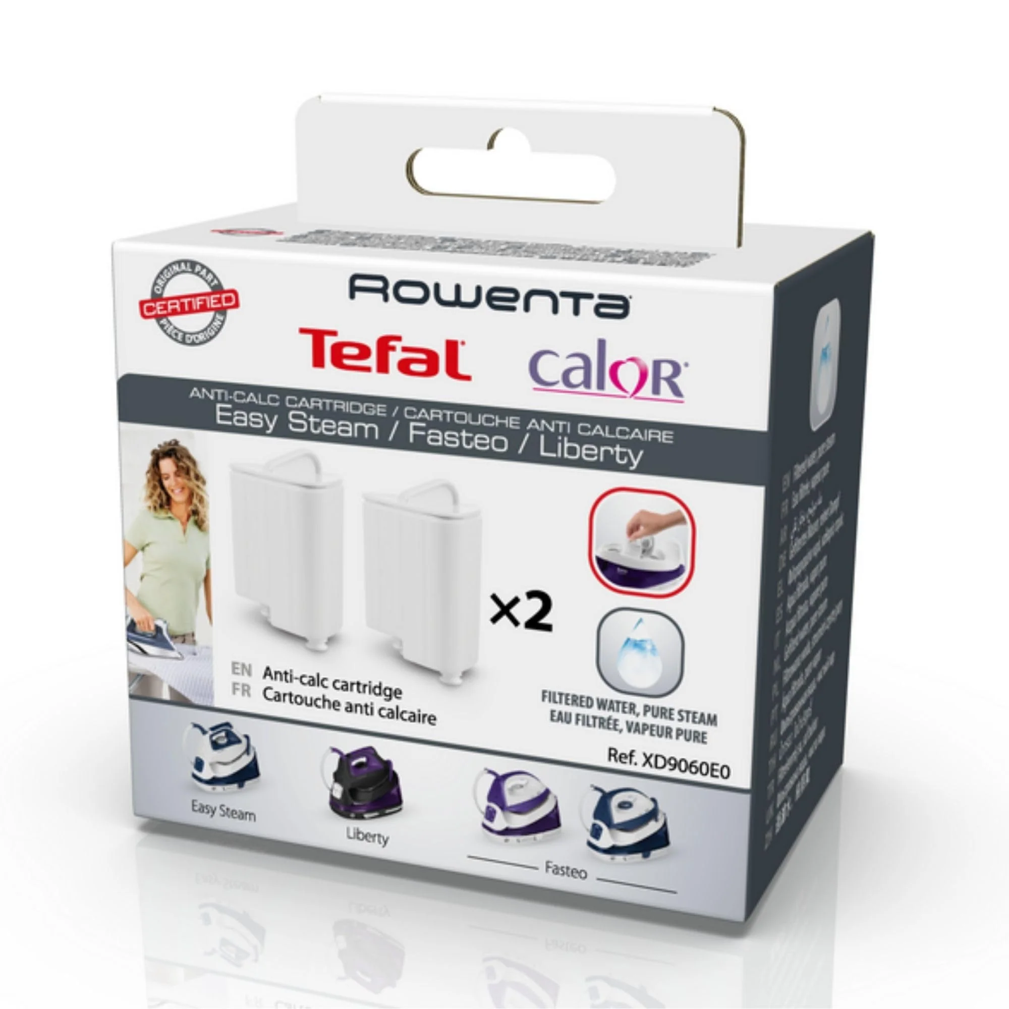 Rowenta XD 9060 Tefal XD9060E0 Iron Anti-Scratch, Kunststoff, Weiß