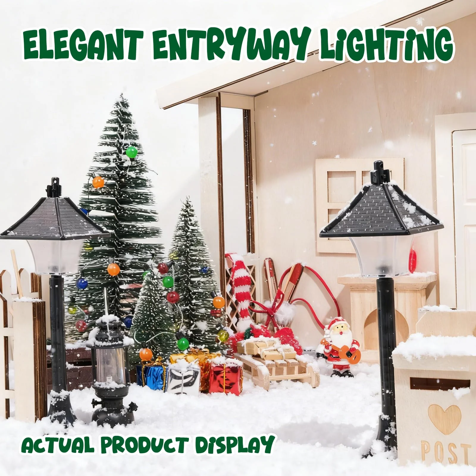 RTUOHUIN Wichtel Beleuchtung Set, 4 Stück Miniatur Wichtel Zubehörinkl. Bunte Laternen, Papierlaterne, 1m Lichterkette, Deko Licht für Wichteltür und Weihnachten - Image 3