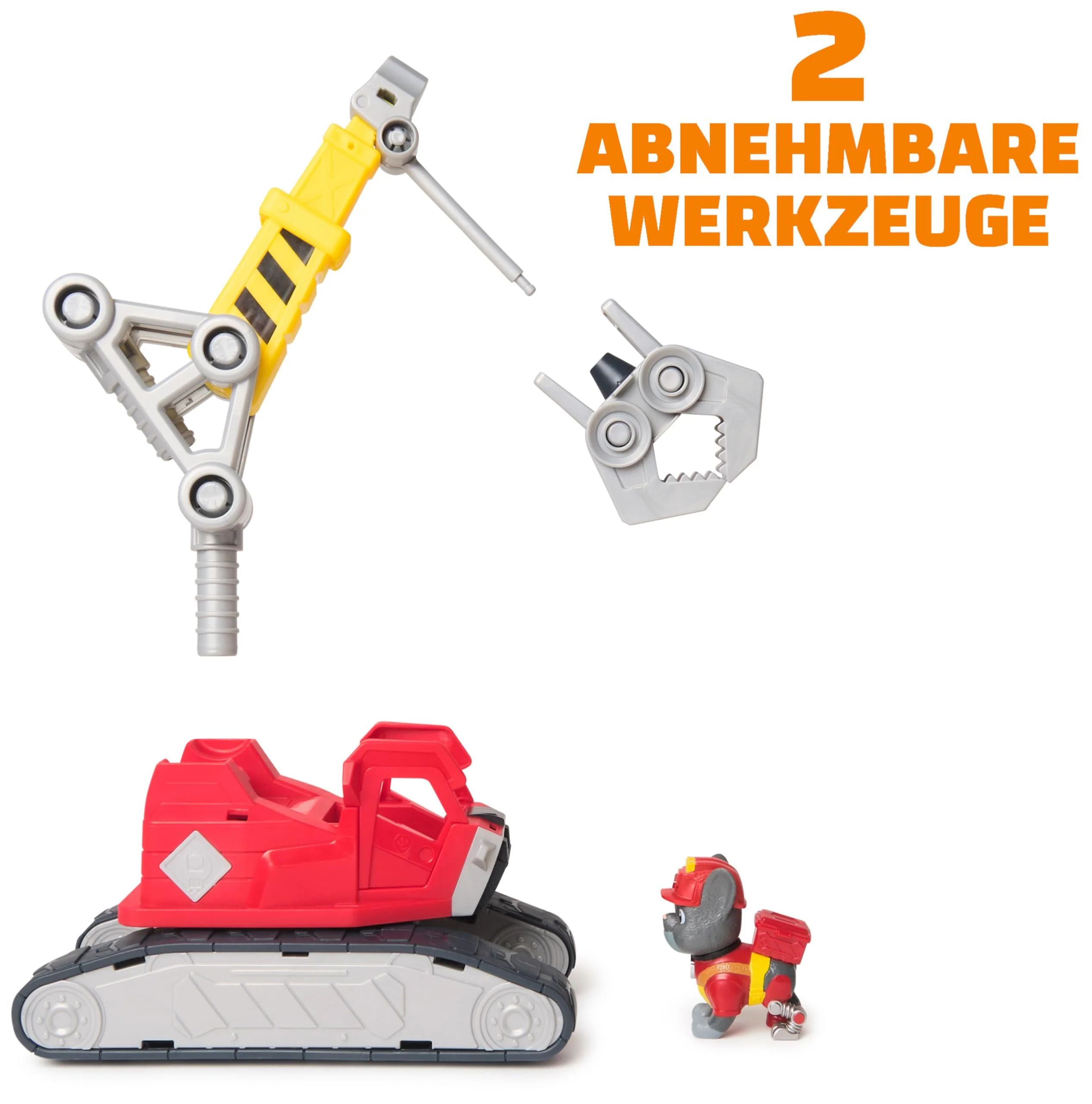 Rubble & Crew - Chargers 2-in-1 Mega Kran, Premium Baufahrzeug mit Abnehmbarer Baggerkralle und Presslufthammer sowie Charger Hundefigur, Spielzeug für Kinder ab 3 Jahren - Image 7