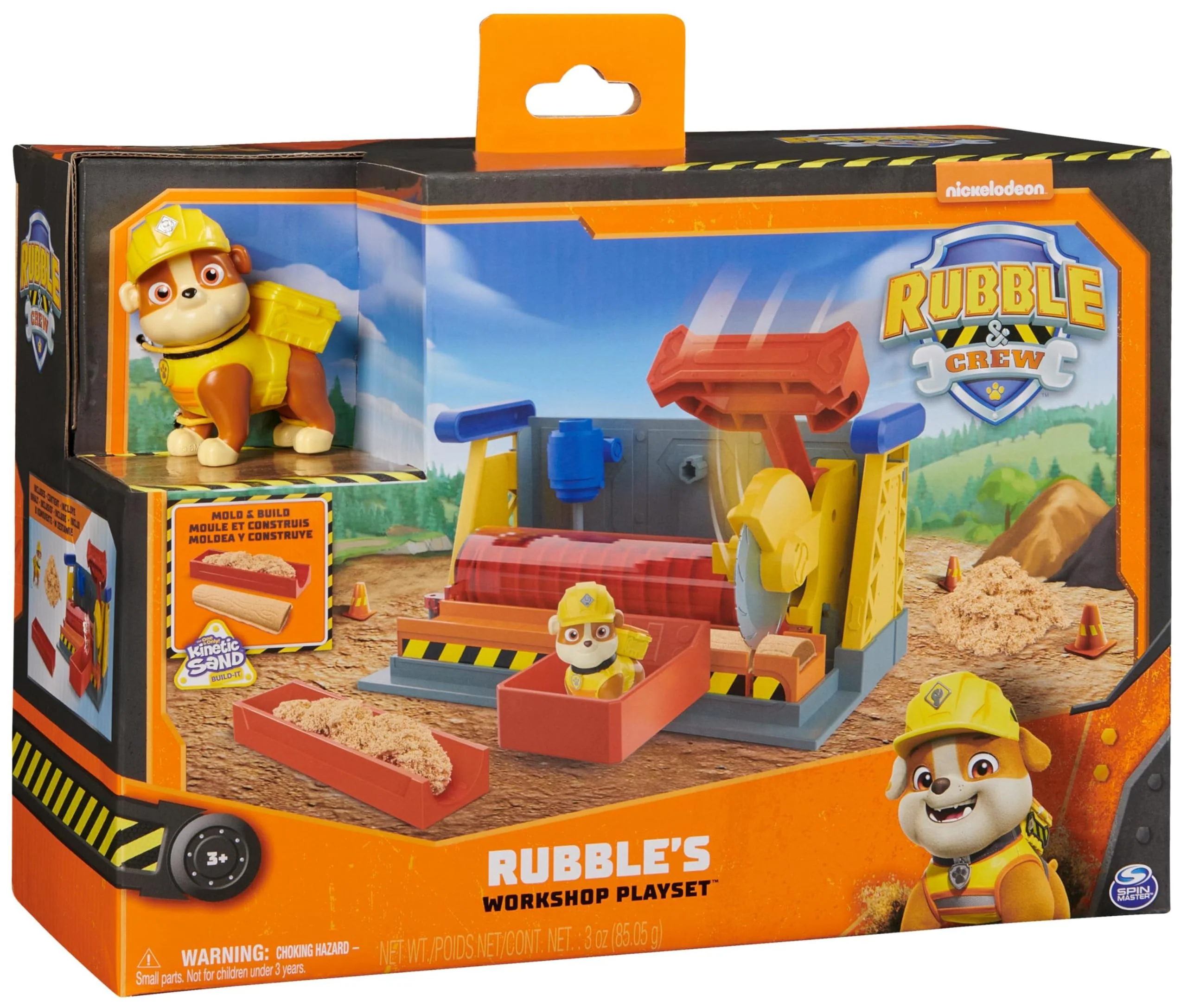 Rubble & Crew - Werkstatt Spielset mit 2 Werkzeug-Aufsätzen, 1 Rubble Hundefigur, 85g Kinetic Sand Build-it Sand und 1 Sandform, Spielzeug geeignet für Kinder ab 3 Jahren - Image 2