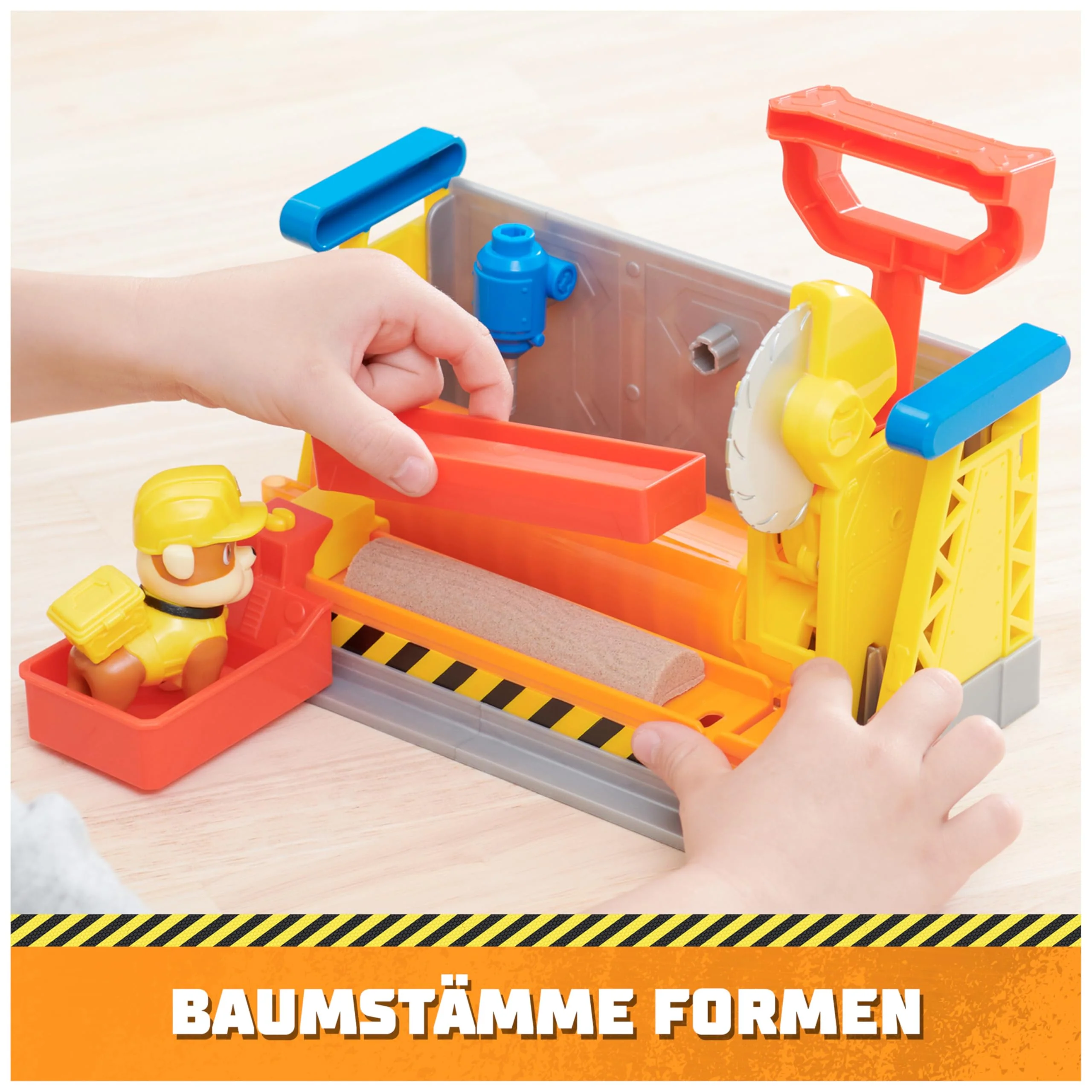 Rubble & Crew - Werkstatt Spielset mit 2 Werkzeug-Aufsätzen, 1 Rubble Hundefigur, 85g Kinetic Sand Build-it Sand und 1 Sandform, Spielzeug geeignet für Kinder ab 3 Jahren - Image 8