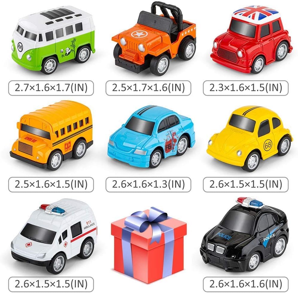 RuiDaXiang Metall Zurückziehen Spielzeugautos,8 Pack Mini Die Cast Spielzeugautos Set,Kinderspielzeug Fahrzeuge Reibung angetrieben,für 3-12 Jahre Jungen Mädchen Kinder - Image 2
