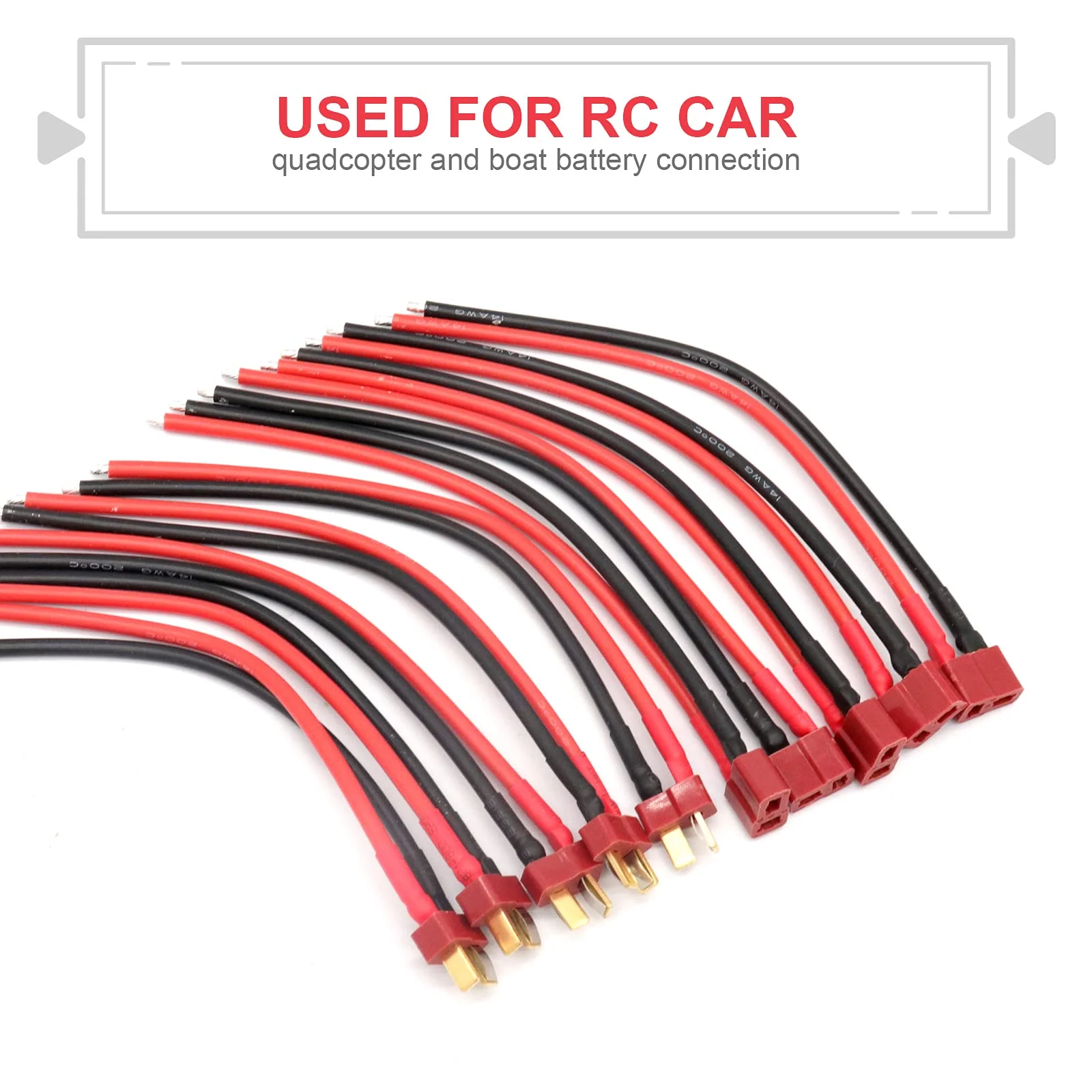 RUIZHI 5 Paare Deans Style T-Stecker Buchse und Stecker mit 14AWG Silikondraht T Plug Connector für RC Lipo Batteriekabel Drohne - Image 3
