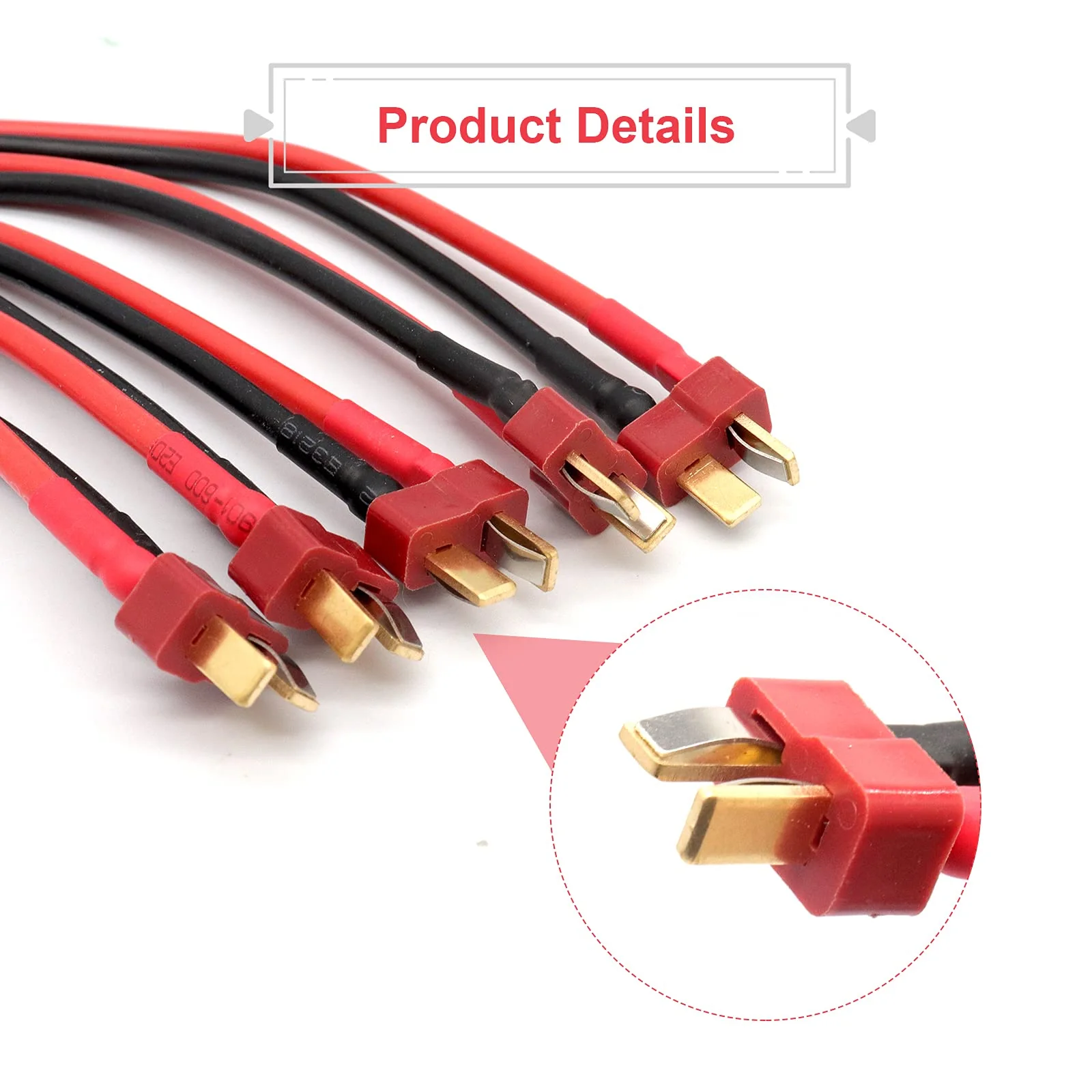 RUIZHI 5 Paare Deans Style T-Stecker Buchse und Stecker mit 14AWG Silikondraht T Plug Connector für RC Lipo Batteriekabel Drohne - Image 5
