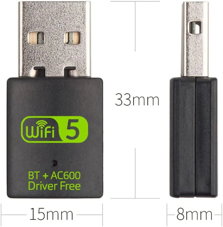 RUIZHI Bluetooth Dongle, AC600Mbit/s USB WLAN Adapter PC Dual Band 2,4G/5,8GHz, Internet Stick Karte Antenne PC/Laptop Kompatibel mit Windows 11/10/8.1/8/7/XP, Mac 10,9-10,15 - Image 5