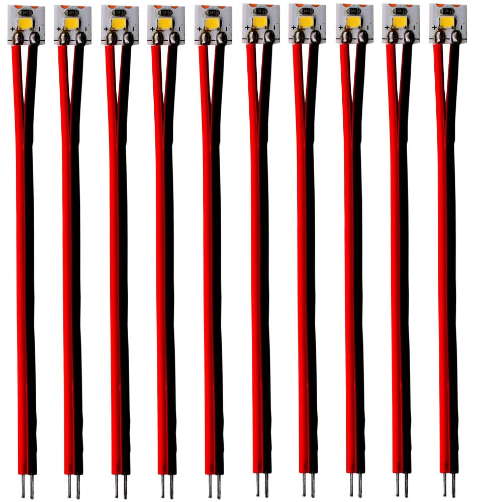 RUNCCI-YUN10 pcs 12-18V LED Hausbeleuchtung 8mm Weiss mit Kabel 10cm,Modellbau Led Beleuchtung,modellbau beleuchtung modelleisenbahn beleuchtung