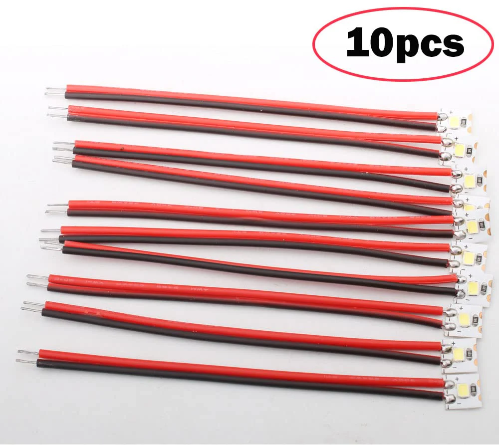 RUNCCI-YUN10 pcs 12-18V LED Hausbeleuchtung 8mm Weiss mit Kabel 10cm,Modellbau Led Beleuchtung,modellbau beleuchtung modelleisenbahn beleuchtung - Image 6