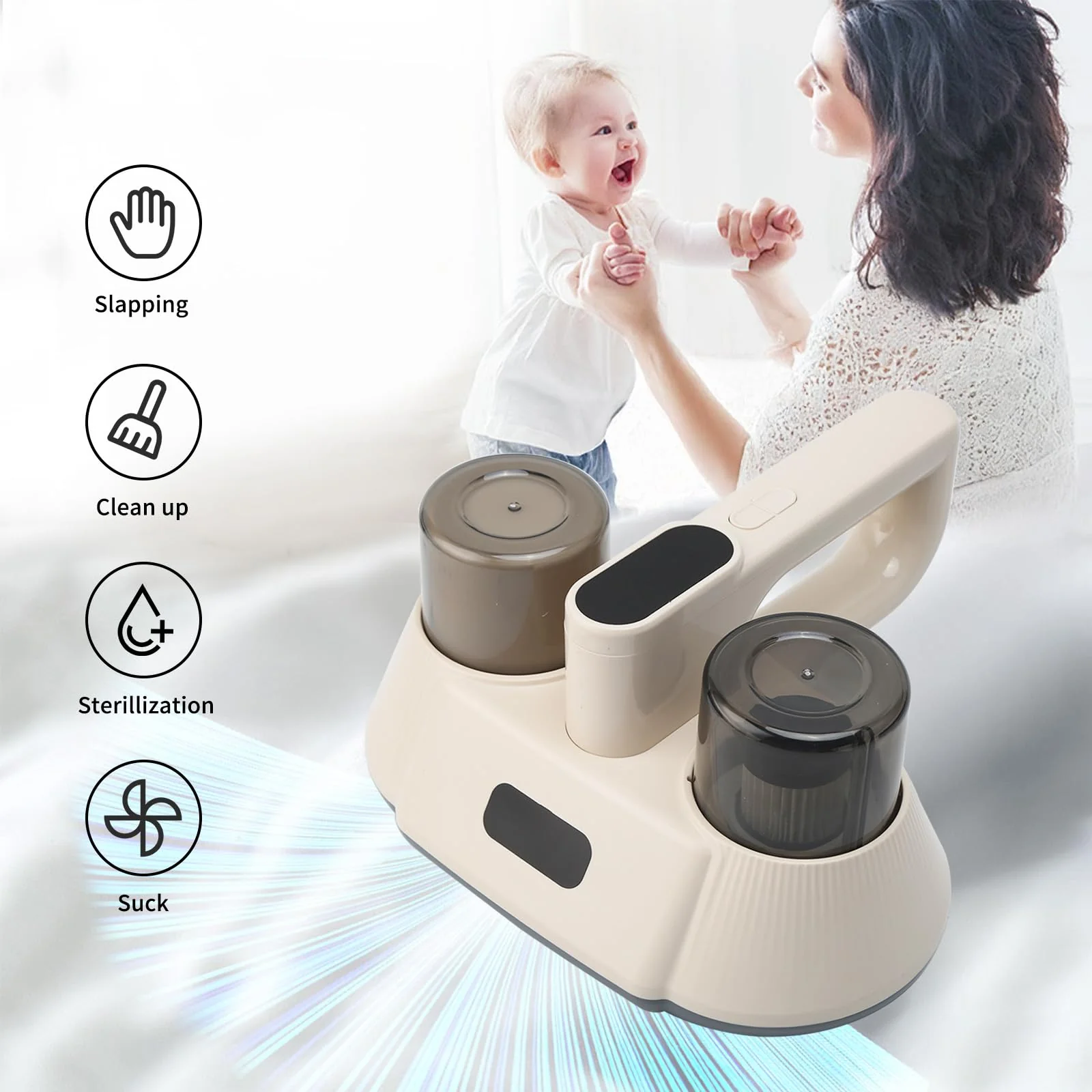 Ruspela Milbensauger für Matratzen Milbenstaubsauger Staubsauger für Matratzen Saugstarker Handstaubsauger mit UV- C- und Ultraschall für die Reinigung von Bettzeug und Sofa - Image 6