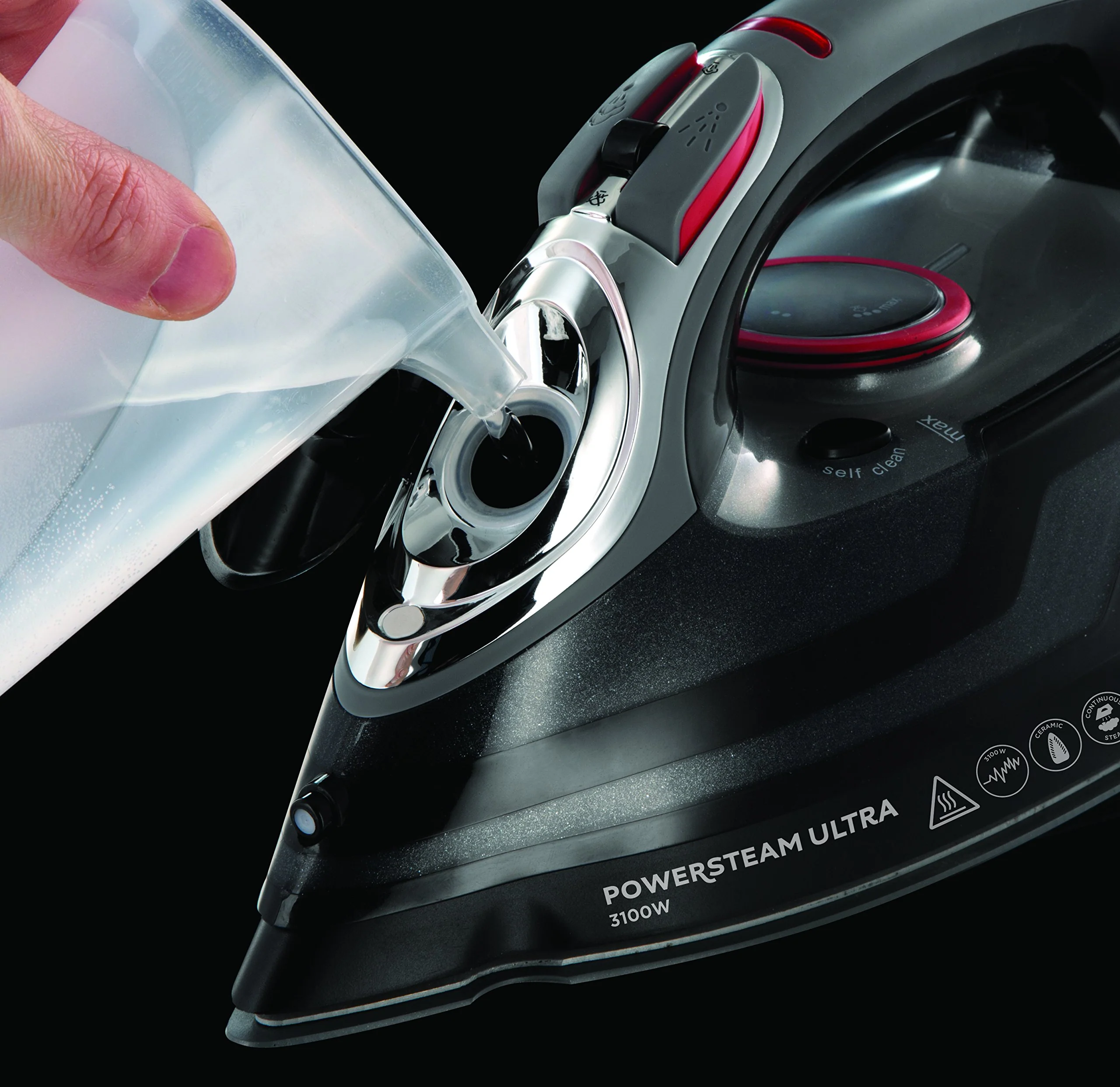 Russell Hobbs Dampfbügeleisen [3100W, 210 g Extra-Dampfstoß] Bügeleisen Power (350ml Wassertank, Keramik Bügelsohle, Selbstreinigungs- & Sprühwasserfunktion, Antikalk & Tropfstopp, 70g/min) 20630-56 - Image 2