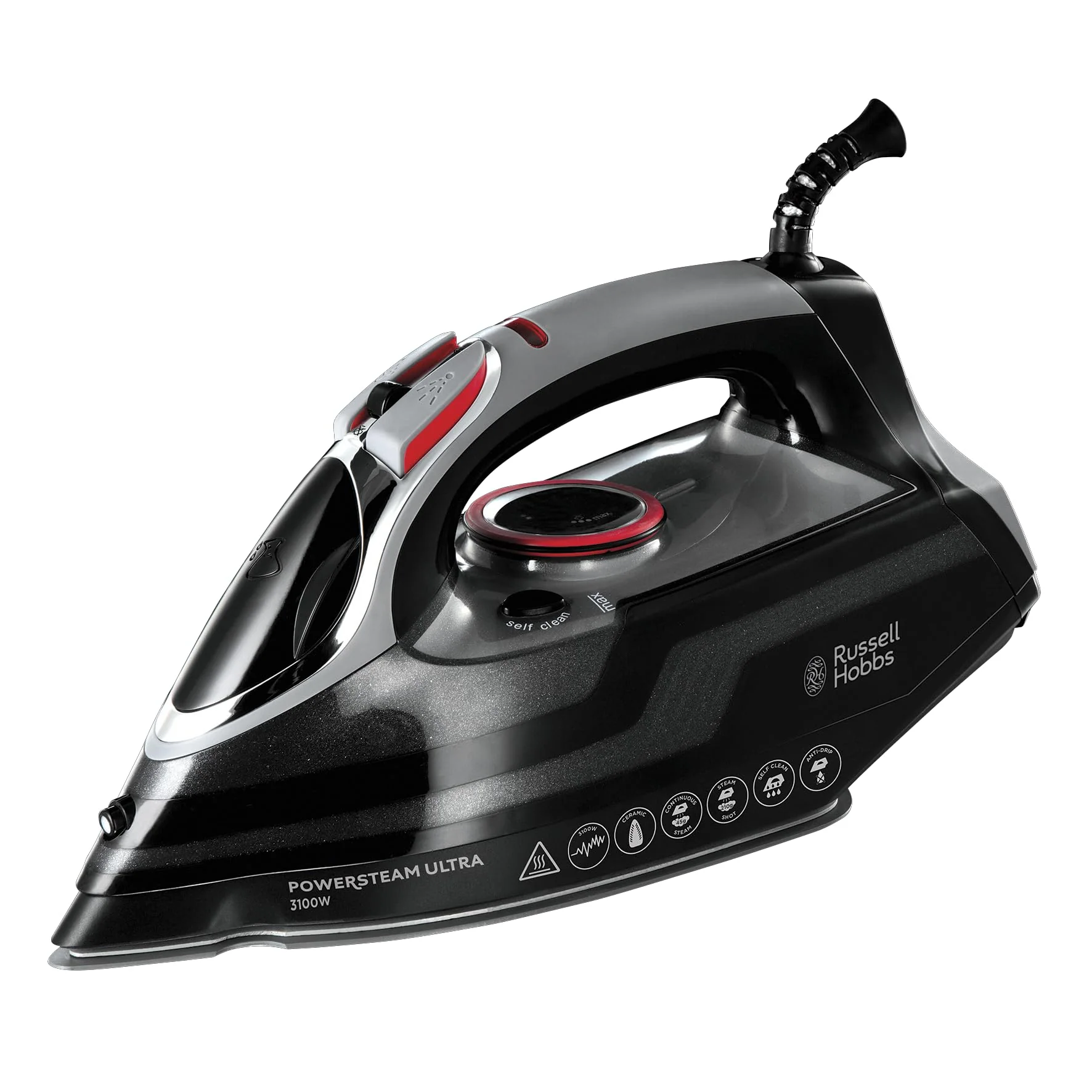 Russell Hobbs Dampfbügeleisen [3100W, 210 g Extra-Dampfstoß] Bügeleisen Power (350ml Wassertank, Keramik Bügelsohle, Selbstreinigungs- & Sprühwasserfunktion, Antikalk & Tropfstopp, 70g/min) 20630-56 - Image 7