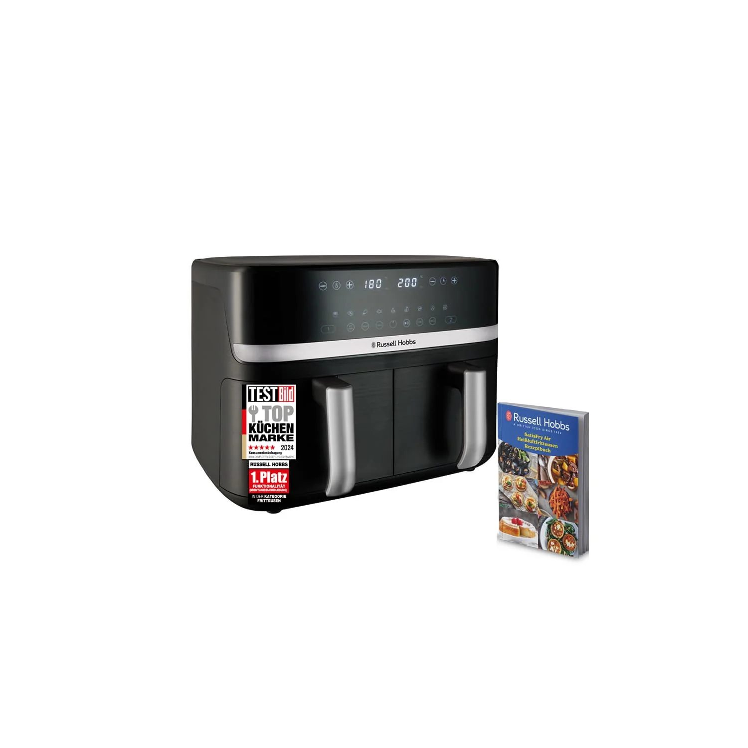 Russell Hobbs Heißluftfritteuse 2 Kammern 9L Rapid AirFryer [2 Fächer je 4,5l, sehr leiser Betrieb, 9 Programme] SatisFry Fritteuse (spülmaschinenfest, Match & Synchronisierungsfunktion) 27681-56 - Image 13