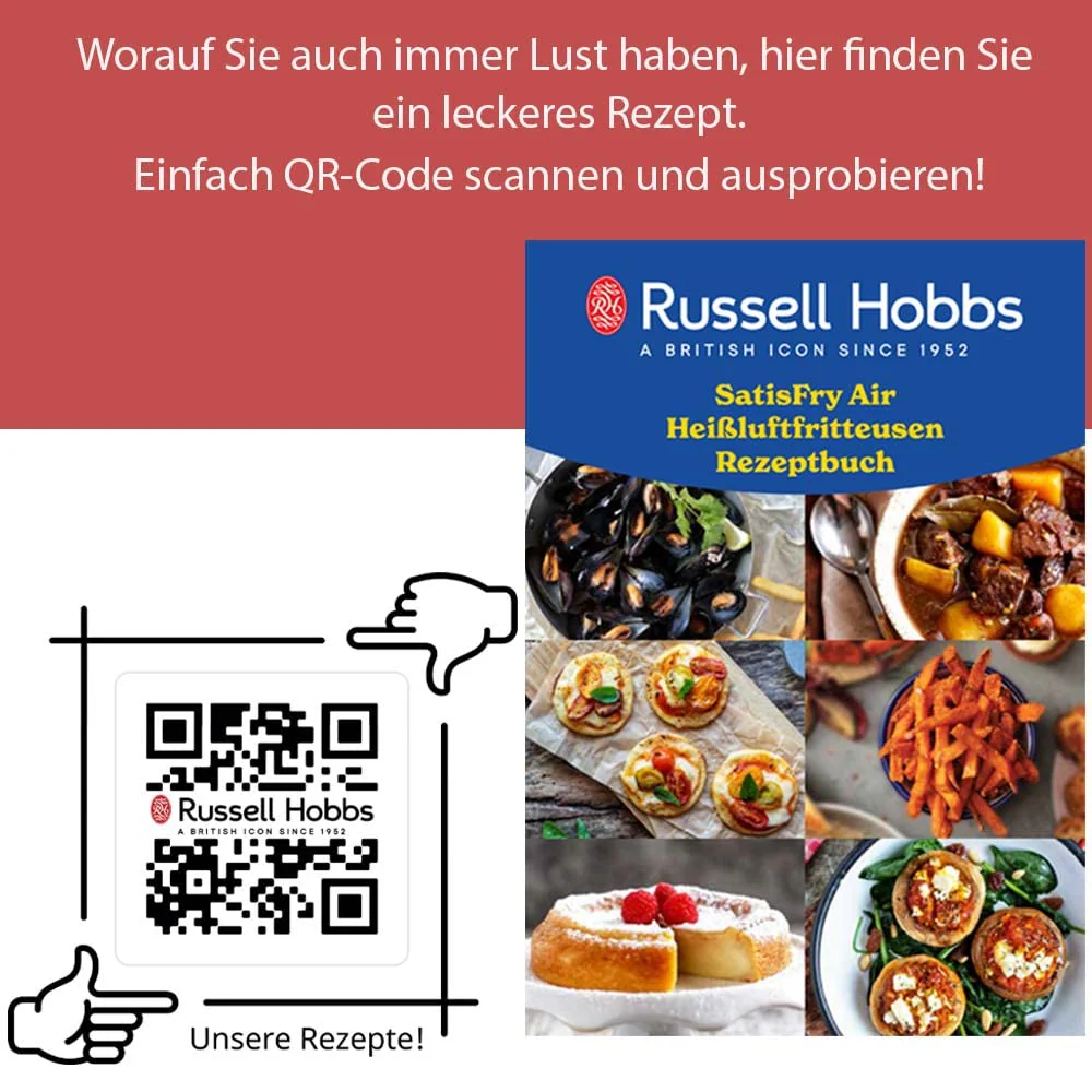 Russell Hobbs Heißluftfritteuse XXL 8L Rapid AirFryer [kompaktes Gehäuse,7 Kochfunktionen,10 Programme] SatisFry (spülmaschinenfest, max 220°C, Fritteuse ohne Öl, Grillen, Backen, Braten) 27170-56 - Image 12
