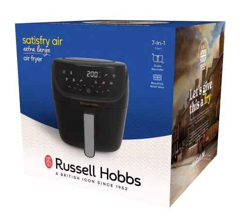 Russell Hobbs Heißluftfritteuse XXL 8L Rapid AirFryer [kompaktes Gehäuse,7 Kochfunktionen,10 Programme] SatisFry (spülmaschinenfest, max 220°C, Fritteuse ohne Öl, Grillen, Backen, Braten) 27170-56 - Image 4