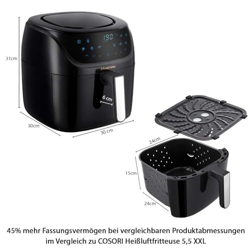 Russell Hobbs Heißluftfritteuse XXL 8L Rapid AirFryer [kompaktes Gehäuse,7 Kochfunktionen,10 Programme] SatisFry (spülmaschinenfest, max 220°C, Fritteuse ohne Öl, Grillen, Backen, Braten) 27170-56 - Image 6