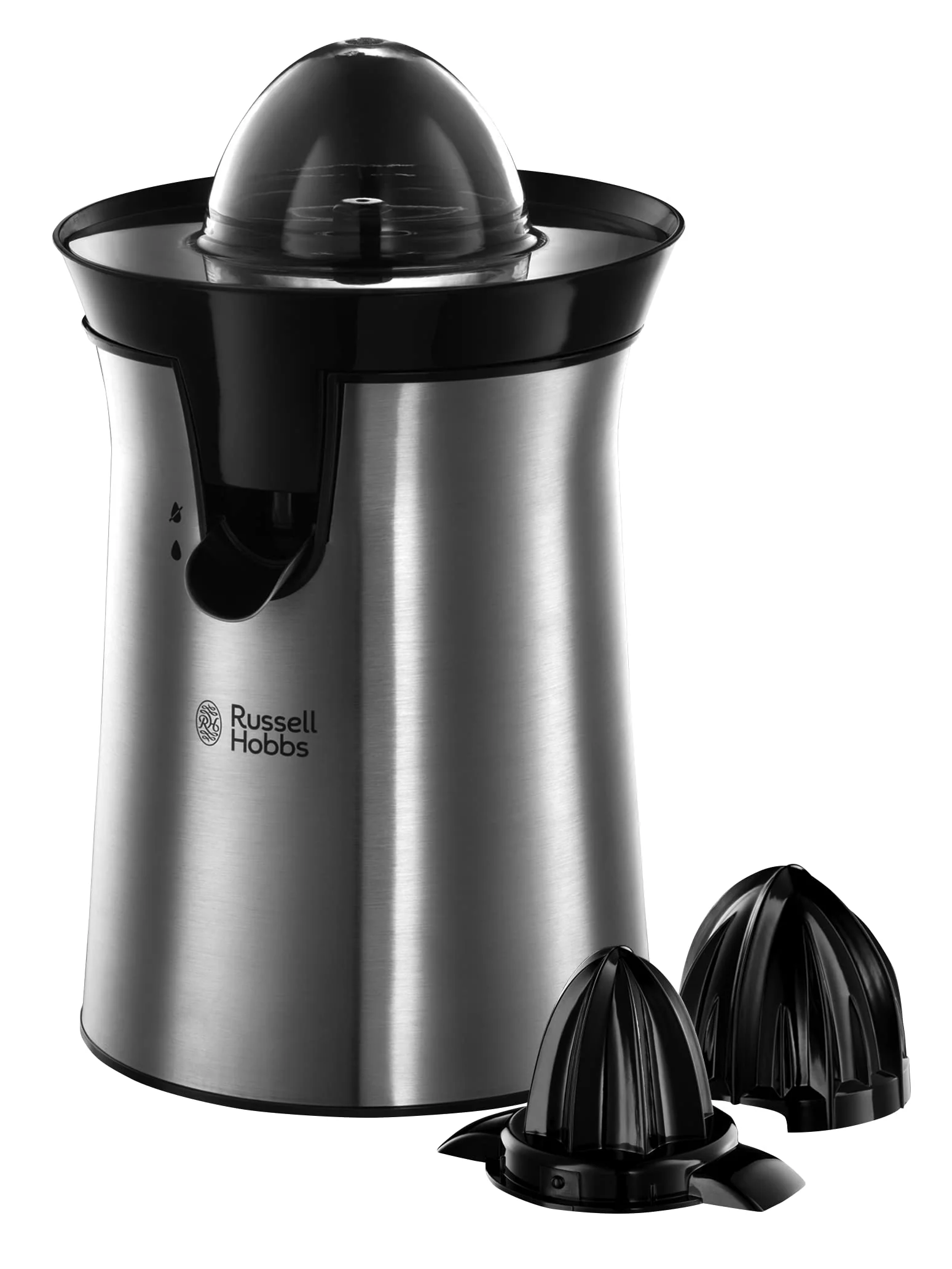 Russell Hobbs Orangenpresse & Zitruspresse elektrisch [links-& rechtsrotierend, 2 Presskegel für Zitronen/Orangen] Edelstahl (Tropf-Stopp-Funktion, spülmaschinenfest, BPA-frei) Saftpresse 22760-56 - Image 5