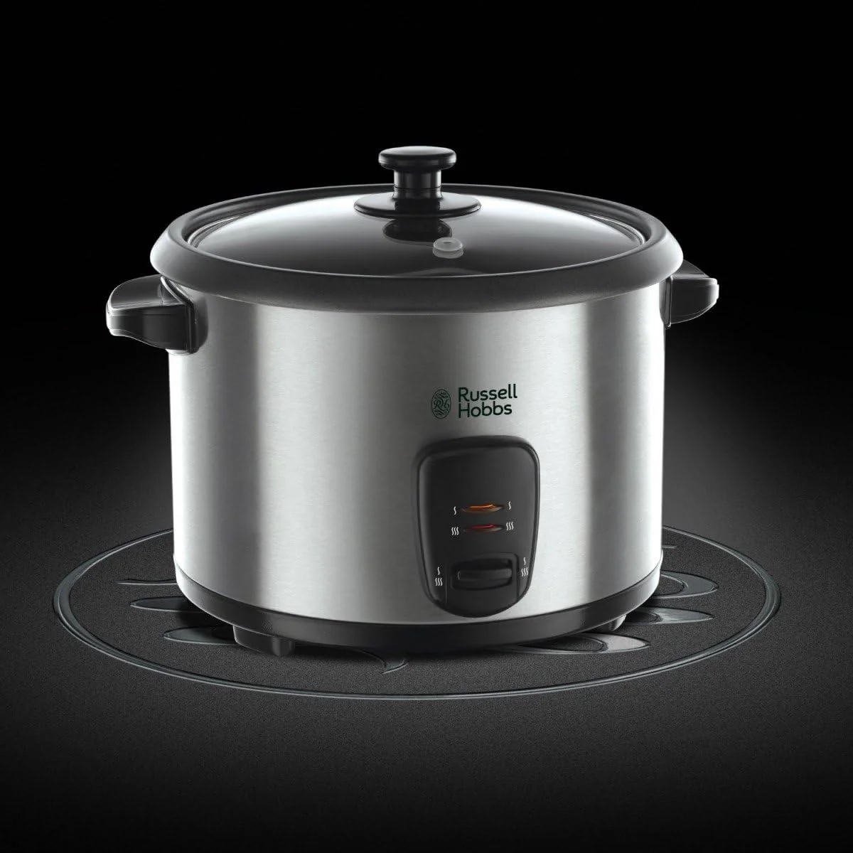 Russell Hobbs Reiskocher [1,8l] inkl. Dampfgarer -Einsatz (Warmhaltefunktion, antihaftbeschichteter Gartopf, Reislöffel & Messbecher, Edelstahl, Glas-Deckel, Schongarer für Gemüse & Fisch etc)19750-56 - Image 3