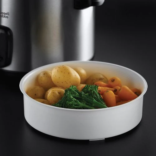 Russell Hobbs Reiskocher [1,8l] inkl. Dampfgarer -Einsatz (Warmhaltefunktion, antihaftbeschichteter Gartopf, Reislöffel & Messbecher, Edelstahl, Glas-Deckel, Schongarer für Gemüse & Fisch etc)19750-56 - Image 6