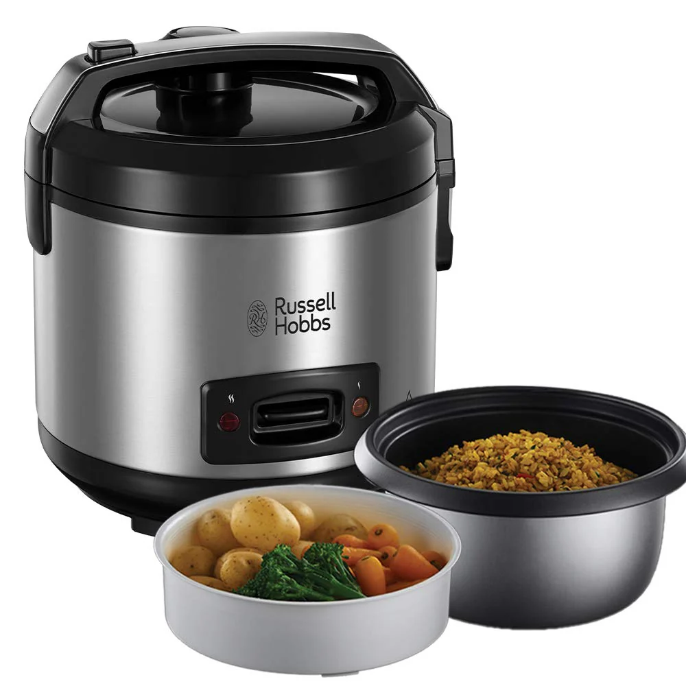 Russell Hobbs Reiskocher [Testsieger] 1,2l inkl. Dampfgarer -Einsatz mit Aroma-Klappdeckel (Warmhaltefunktion, antihaftbeschichteter Gartopf, Reislöffel & Messbecher, Edelstahl) 27080-56 - Image 10