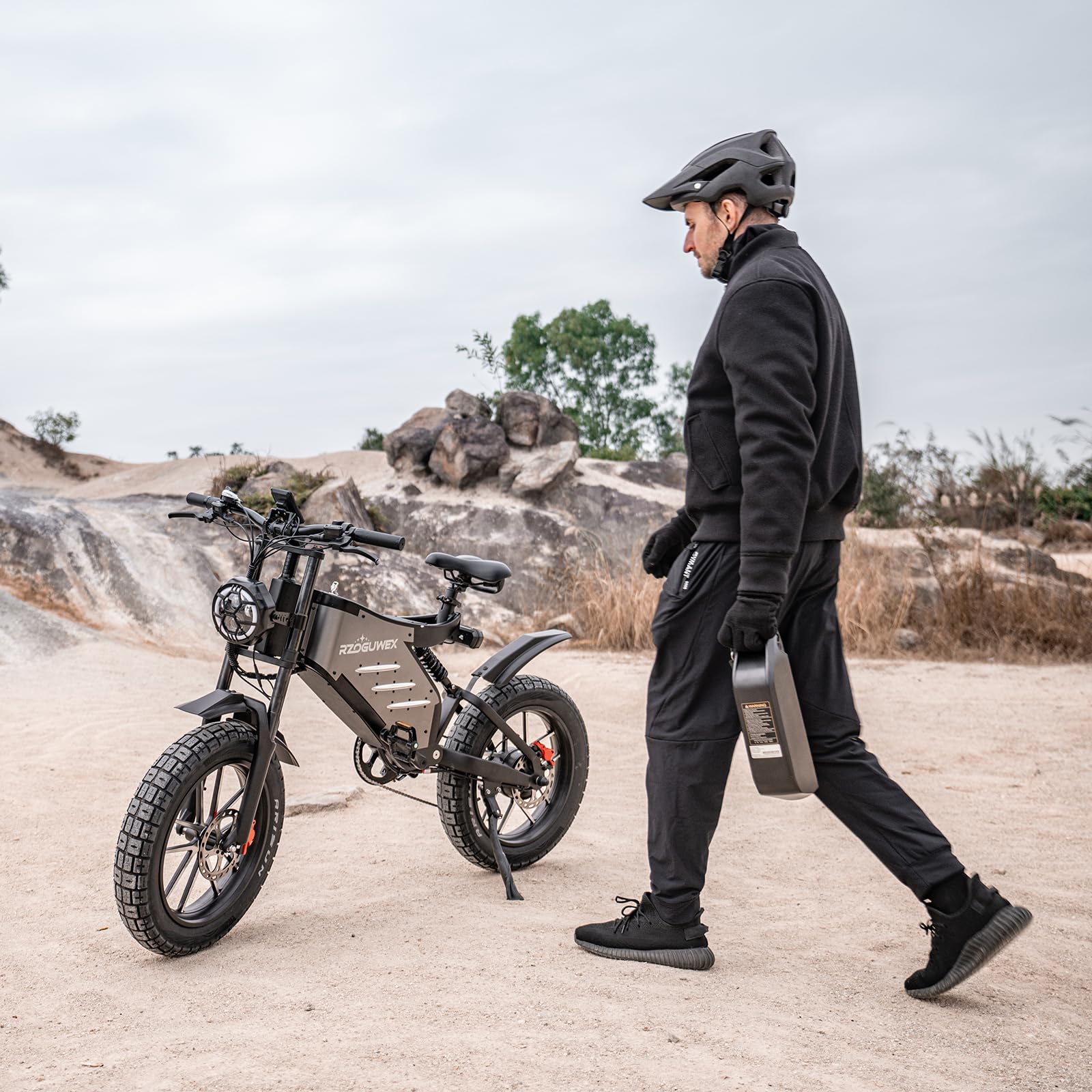 RZOGUWEX Elektrofahrrad, 20-Zoll-Offroad-EBIKE für Erwachsene mit abnehmbarem 48-V-25-Ah-Lithium-Ionen-Akku, doppelter hydraulischer Scheibenbremse mit geschmiedetem Mags-Rad - Image 2
