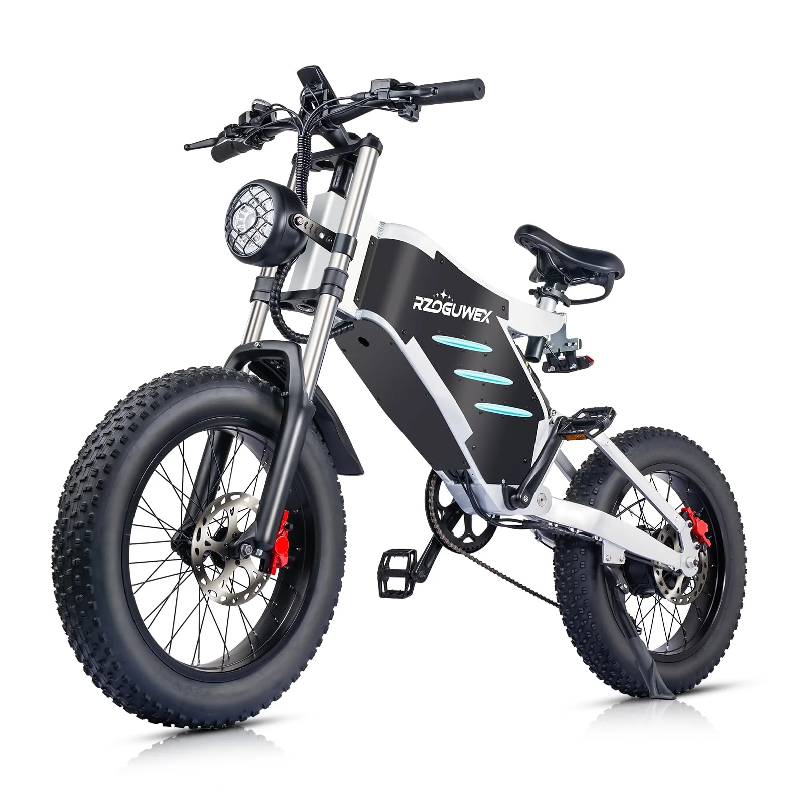 RZOGUWEX Elektrofahrrad, 20-Zoll-Offroad-EBIKE für Erwachsene mit Abnehmbarem 48V 25Ah Lithium-Ionen-Akku, 7-Gang-Schneerad mit Zwei Stoßdämpfern und Bürstenlosem Motor - Image 2