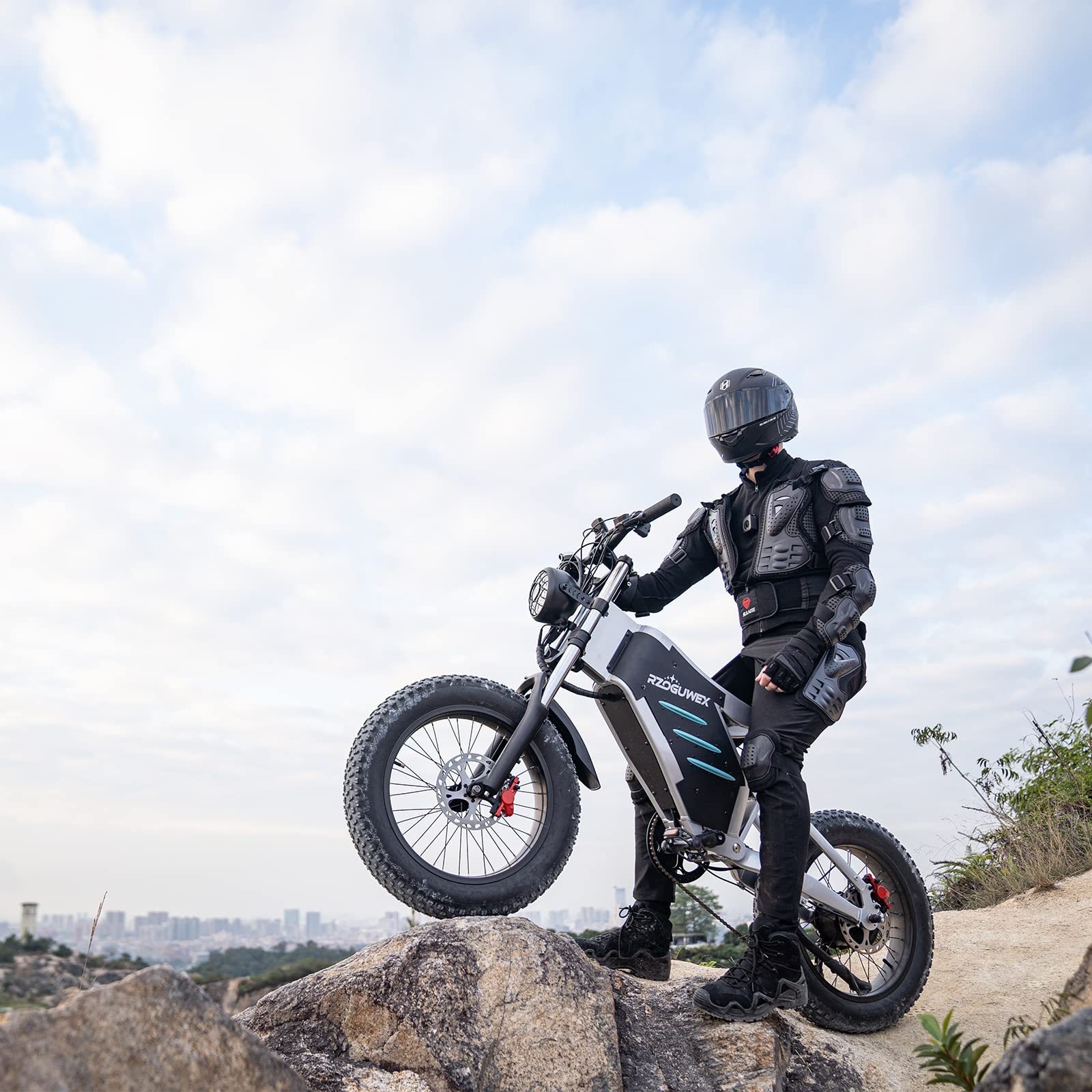 RZOGUWEX Elektrofahrrad, 20-Zoll-Offroad-EBIKE für Erwachsene mit Abnehmbarem 48V 25Ah Lithium-Ionen-Akku, 7-Gang-Schneerad mit Zwei Stoßdämpfern und Bürstenlosem Motor - Image 3