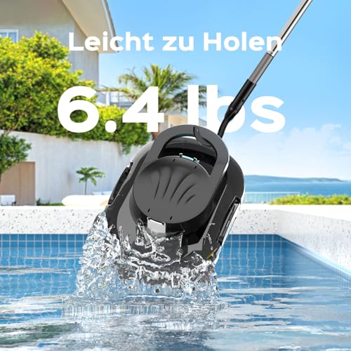 S1PRO 2026 Upgrade Poolroboter mit 120 Min Automatisch Reinigungszeit, Poolsauger Akku mit Dual-Motoren, 2,5H Ladezeit, Leichter Poolreiniger für Oberirdische Pools bis 100 m², Schwarz und Weiß - Image 6