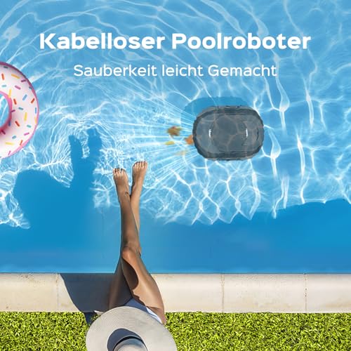 S1PRO 2026 Upgrade Poolroboter mit 120 Min Automatisch Reinigungszeit, Poolsauger Akku mit Dual-Motoren, 2,5H Ladezeit, Leichter Poolreiniger für Oberirdische Pools bis 100 m², Schwarz und Weiß - Image 9