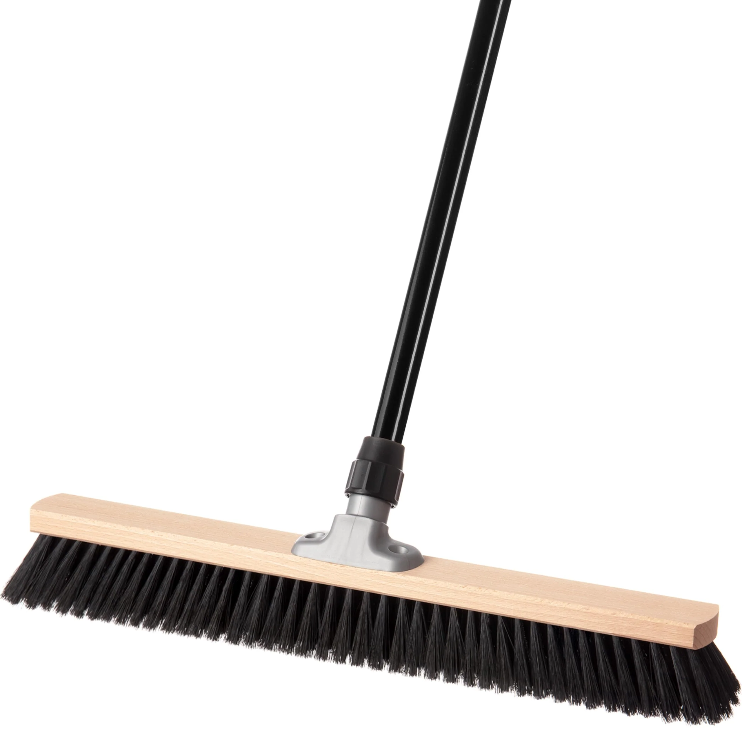 Saalbesen mit Stiel, Besen 60 cm breit und groß mit Teleskopstiel, ideal für Werkstatt, Werkstattbesen, Hallenbesen