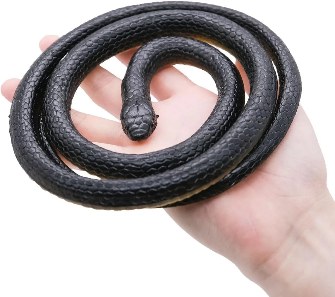 Sadodo Gummi Snake Prank with String Clip,120cm Schlange Streich mit Schnur Und Clip,Realistischer Falscher Schlange Kuscheltier Streich,Golfschlangen,Schlangen Spielzeug für Halloween Scherzgeschenk - Image 7