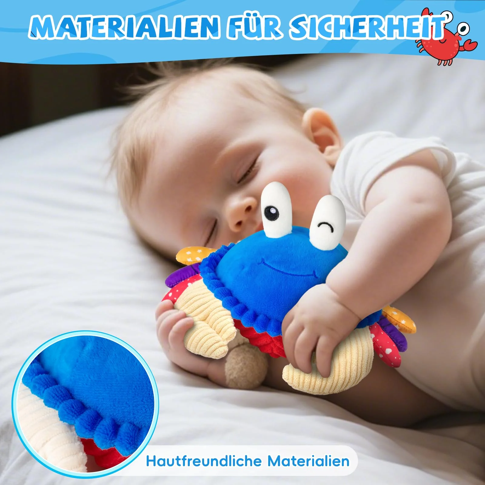 SAIMAND Krabbe Baby Spielzeug 6 7 8 9 10 12 Monate, Musikalische Krabbelspielzeug, Crawling Crab Tummy Time Toy, Babyspielzeug ab 1 2 Jahr Mädchen Jungen, Geschenk für Neugeborenes Jungen & Mädchen - Image 4