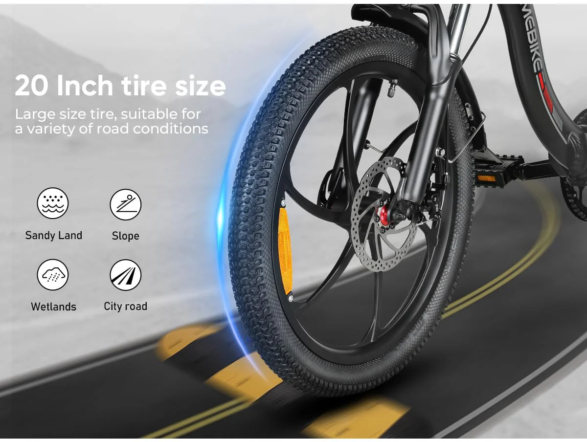 SAMEBIKE E Bike Elektrofahrrad E-Bike Klapprad 20" E-Fahrrad klapprad,432WH Lithium-Akku,für Lange Reichweite bis 60-110km, Falt-Elektrofahrräder für Herren Damen mit 7 Gängen (CY20) - Image 4