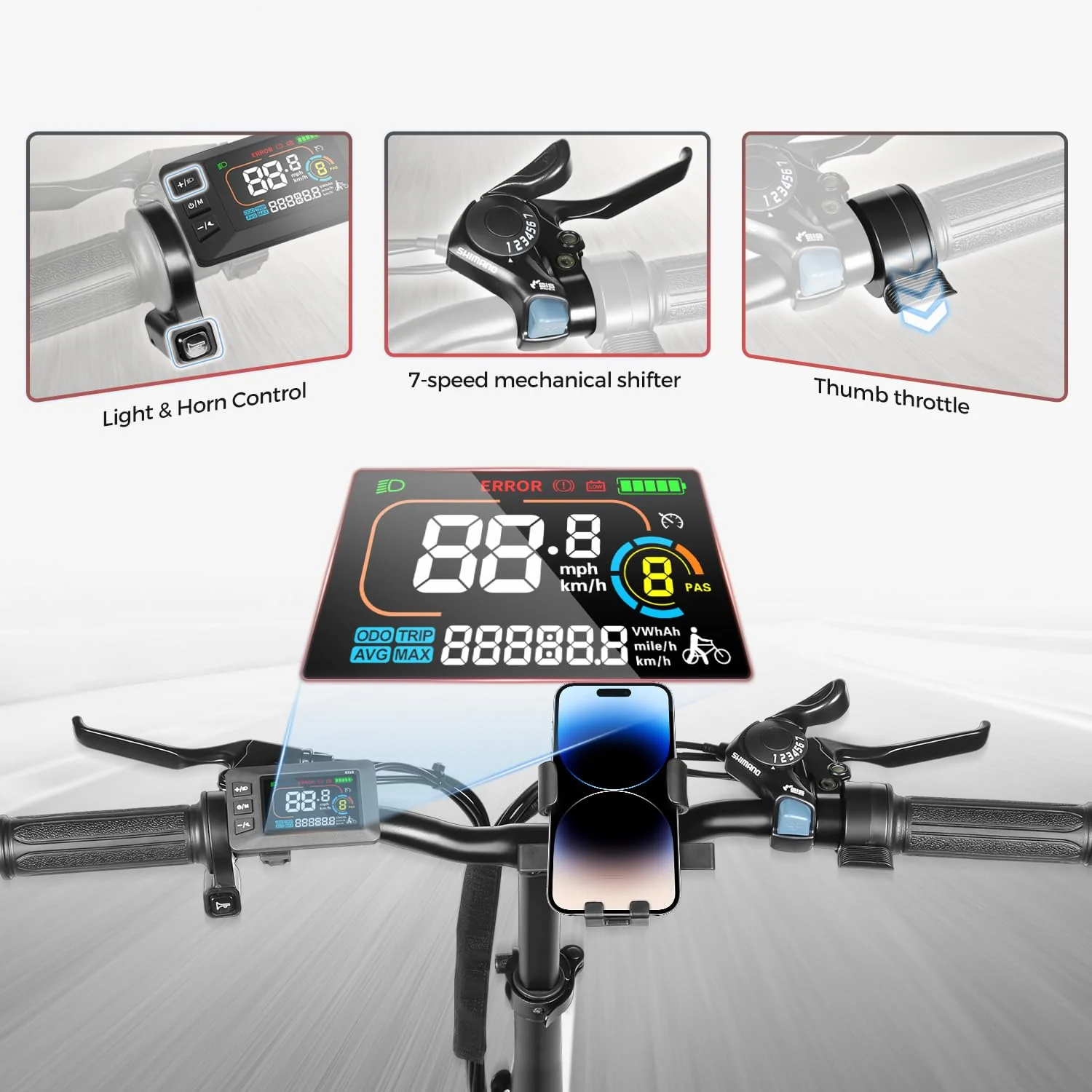 SAMEBIKE E Bike Elektrofahrrad E-Bike Klapprad 20" E-Fahrrad klapprad,432WH Lithium-Akku,für Lange Reichweite bis 60-110km, Falt-Elektrofahrräder für Herren Damen mit 7 Gängen (CY20) - Image 4