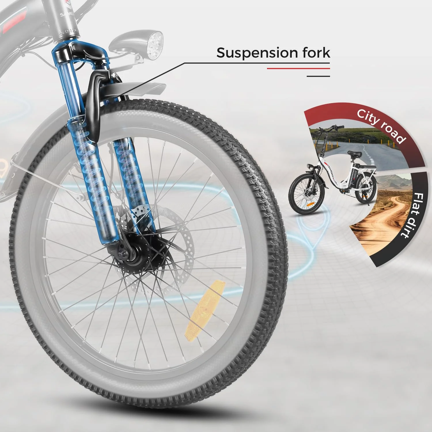 SAMEBIKE E Bike Elektrofahrrad E-Bike Klapprad 20" E-Fahrrad klapprad,432WH Lithium-Akku,für Lange Reichweite bis 60-110km, Falt-Elektrofahrräder für Herren Damen mit 7 Gängen (CY20) - Image 5