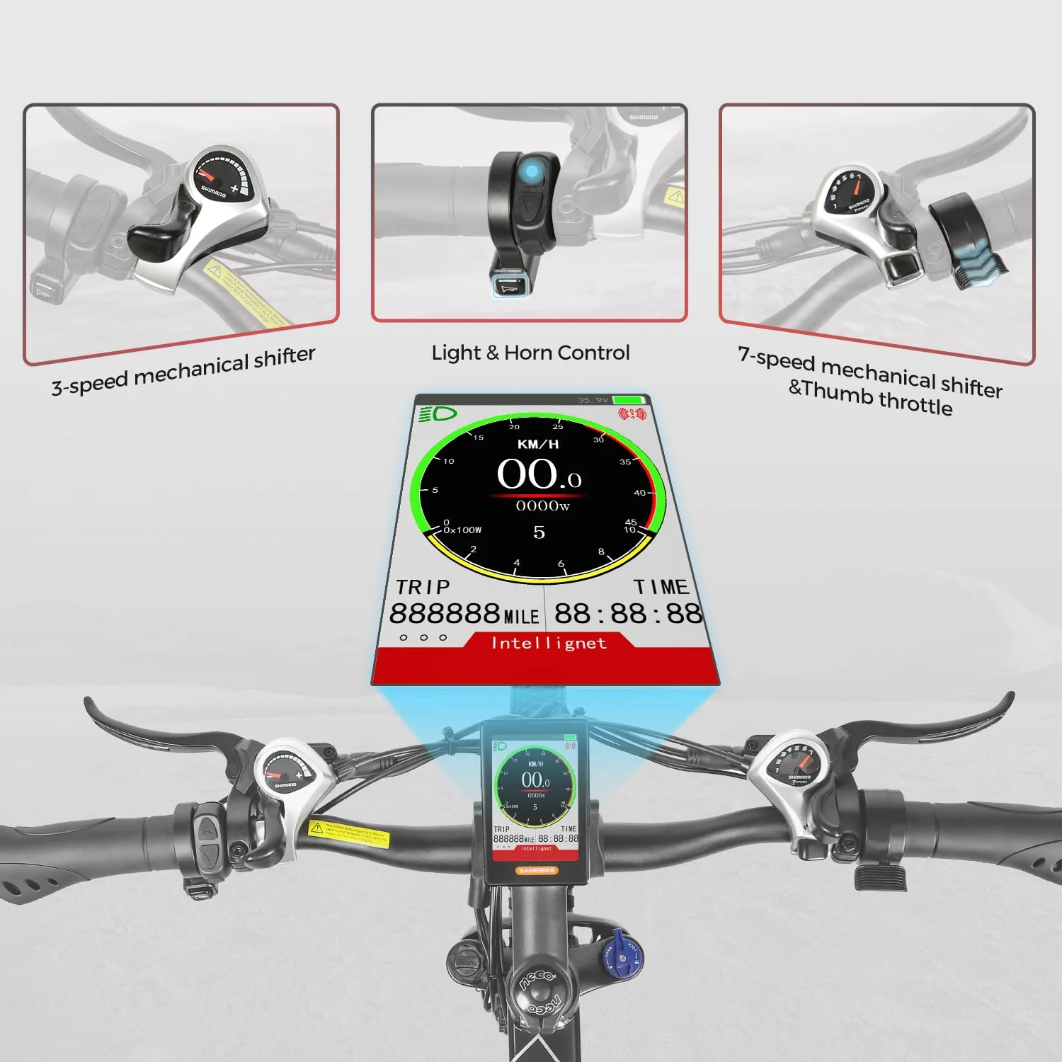 SAMEBIKE LO26 E-Bike 26" faltbares Elektrofahrrad mit abschließbarer Federgabel, 48V 14Ah Lithium-Akku Reichweite bis zu 100 km mit 21 Gangschaltung Elektro-Mountainbike - Image 3