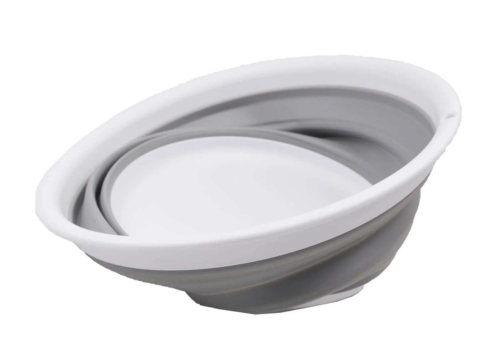 SAMMART 5,5 l zusammenklappbare Wanne – faltbare Geschirrwanne – tragbares Waschbecken – platzsparende Kunststoff-Waschwanne (Weiß/Grau, 1) - Image 5