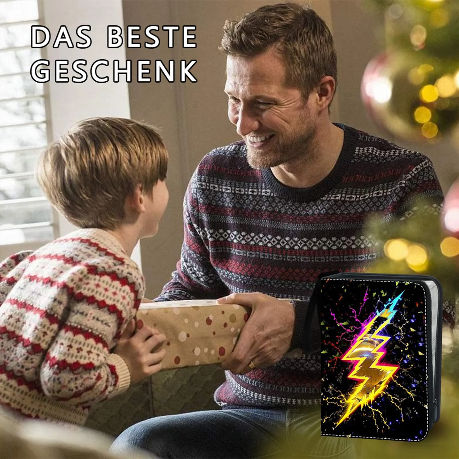 Sammelalbum für Karten,440 Sammelkarten Kapazität 4 Pocket Hefte, Wasserdichtes PU-Leder, Tragbar mit Griff, Ideal als Geschenk für Kinder, Sammler - Image 2