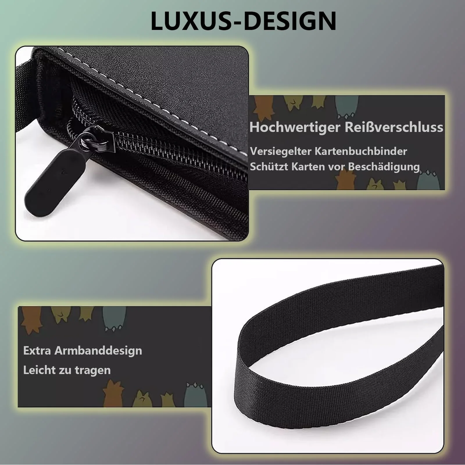 Sammelkarten album,900 Karten karten sammelalbum,9 Taschen,50 Seiten,wasserfeste PU-Karten Sammelmappe mit Reißverschluss,Sammelkartenordner zum Sammeln von TCG-Karten,für - Image 4