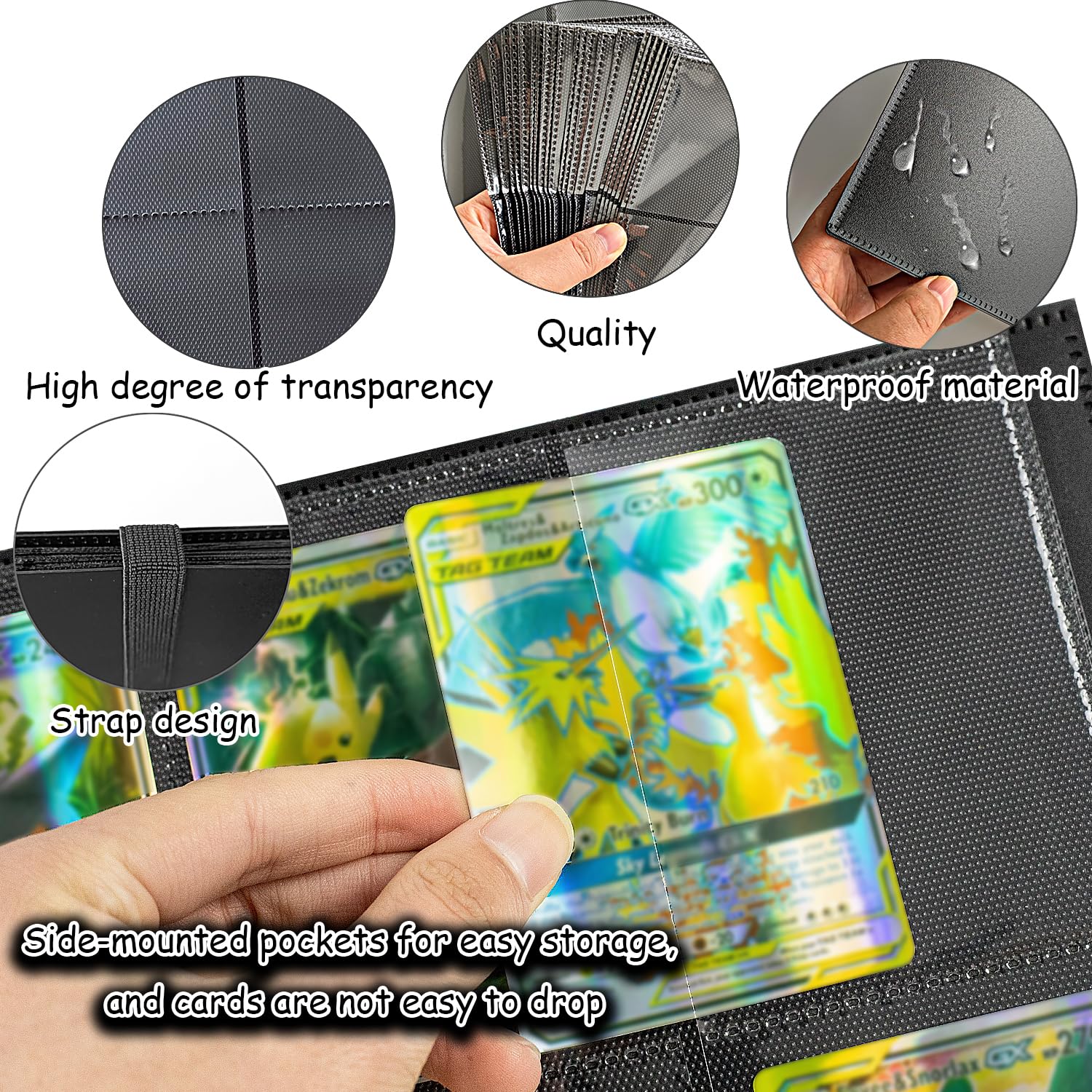 Sammelkarten album Kompatibel mit 360 Karten, 9 Pocket Sammelkarten Mappe, Karten Sammelalbum, Groß Spielzeug Karten Heft, Kindergeburtstags- und Weihnachtsgeschenke (360Black) - Image 5