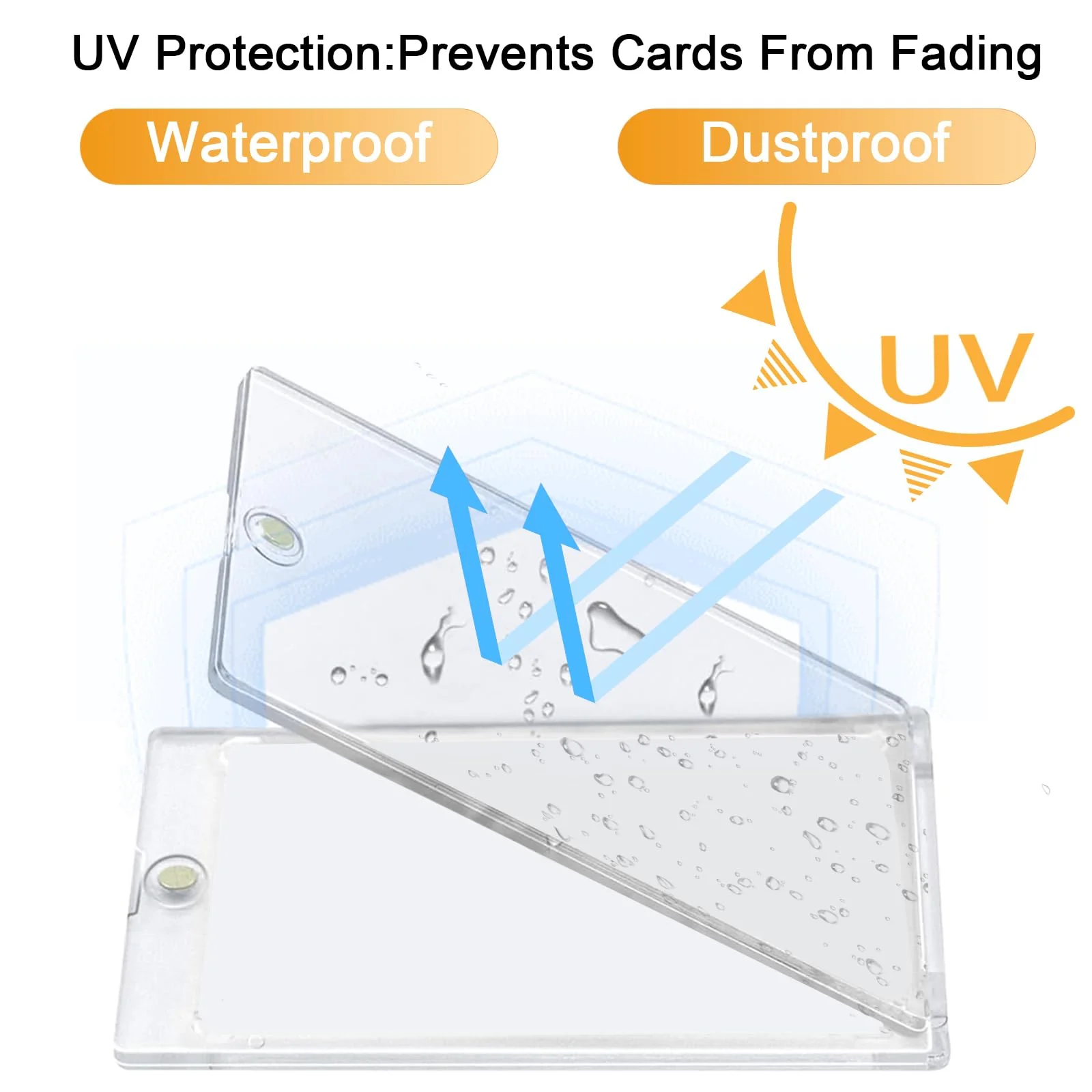 Sammelkarten Hüllen 8PCS 35PT für Pokemon Karten Hüllen Magnetic Toploader Card Holder Transparenter UV-Schutz - Image 3