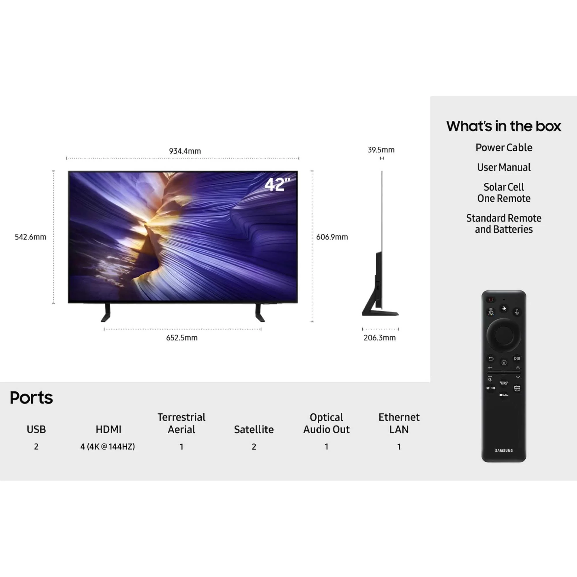 Samsung 42 Zoll 4K Neo QLED Fernseher, QE42S90FAEXXN, Smart TV - Image 3