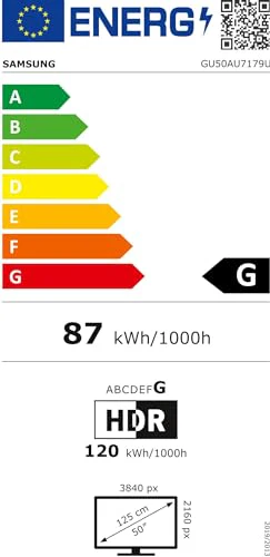 Samsung Crystal UHD 4K TV 50 Zoll (GU50AU7179UXZG, Deutsches Modell), HDR, Q-Symphony, rahmenloses Design, Smart TV [2021] - Image 8