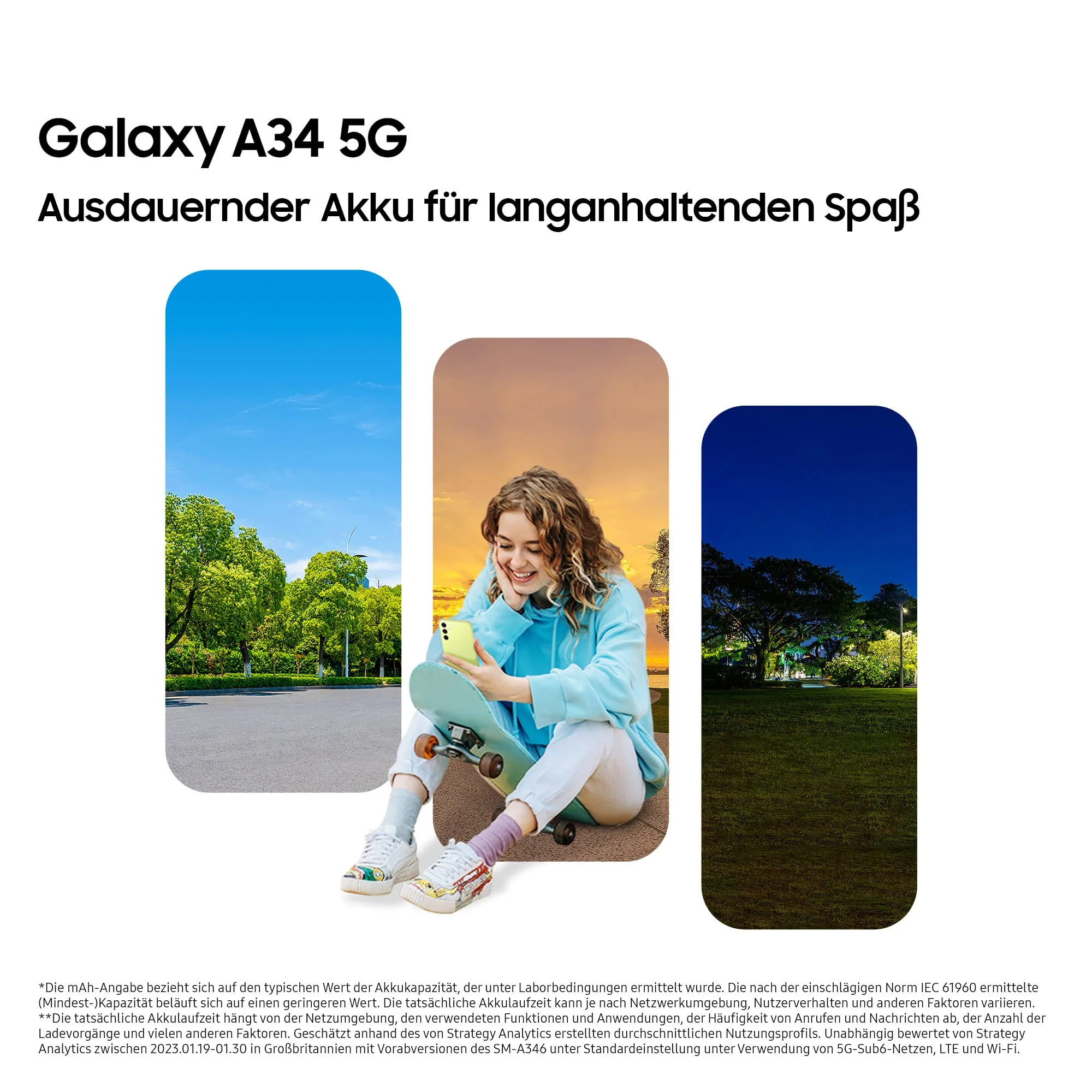 Samsung Galaxy A34 5G, Android Smartphone, 6,6 Zoll Dynamic AMOLED Display, 5.000 mAh Akku, 256 GB/8 GB RAM Handy in Awesome Silver inkl. 30 Monate Herstellergarantie [Exklusiv bei Amazon] - Image 2