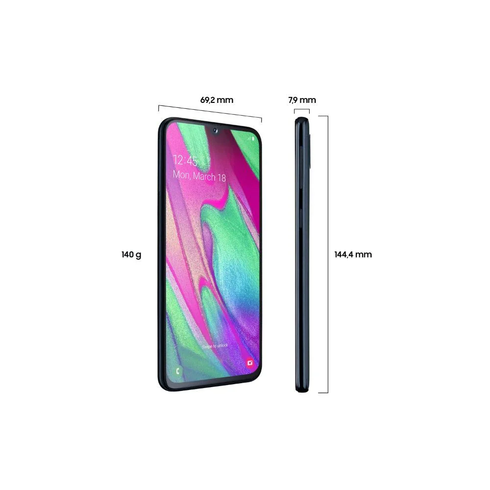 Samsung Galaxy A40 Smartphone (15.0cm (5.9 Zoll) 64GB interner Speicher, 4GB RAM, Dual SIM, schwarz) - Deutsche Version - Image 2