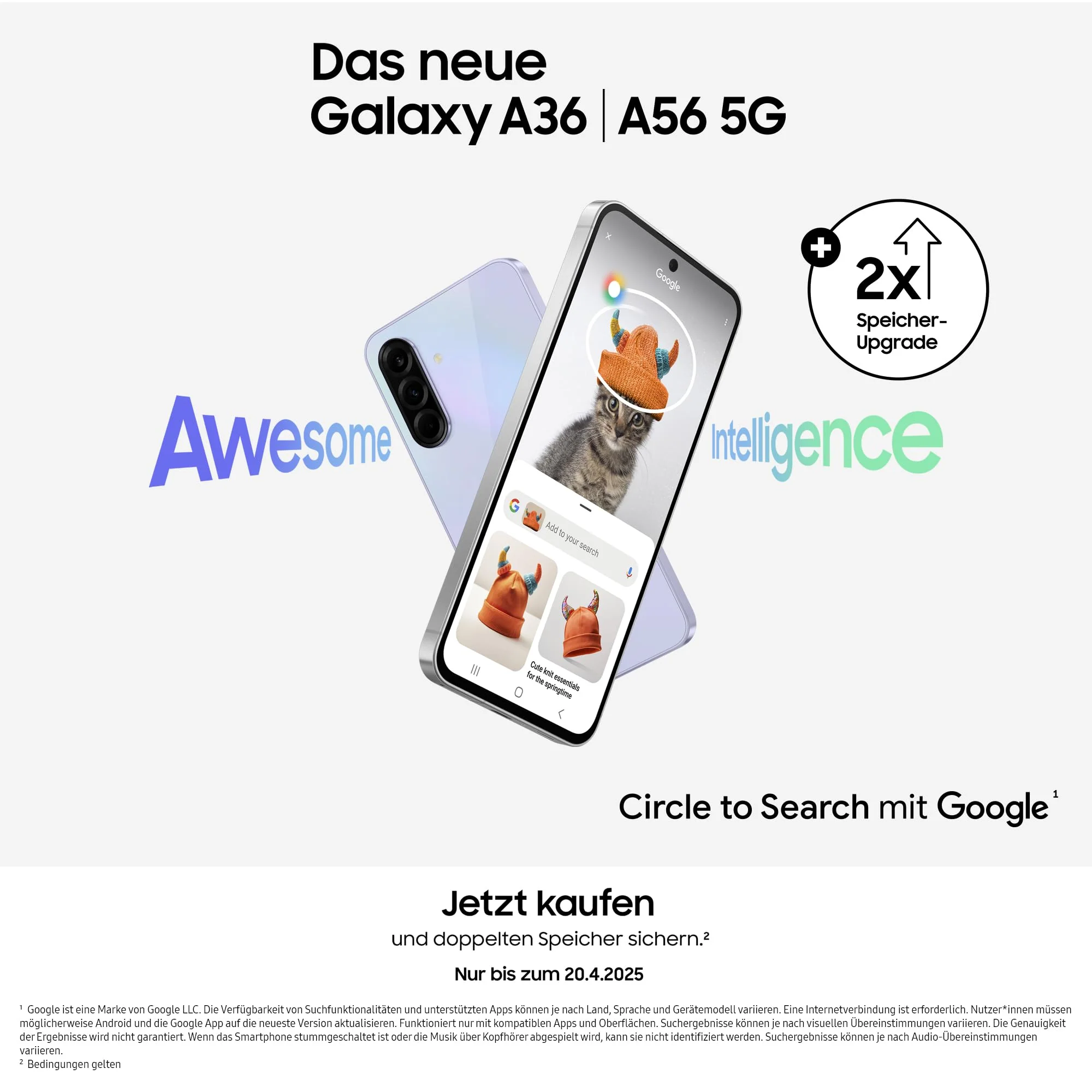 Samsung Galaxy A56 5G AI Smartphone ohne Vertrag, Simlockfreies AI Handy mit Android, 8 GB RAM, 128 GB Speicher, 50-MP-Kamera, Awesome Graphite, 2,5 Jahre Herstellergarantie [Exklusiv auf Amazon]